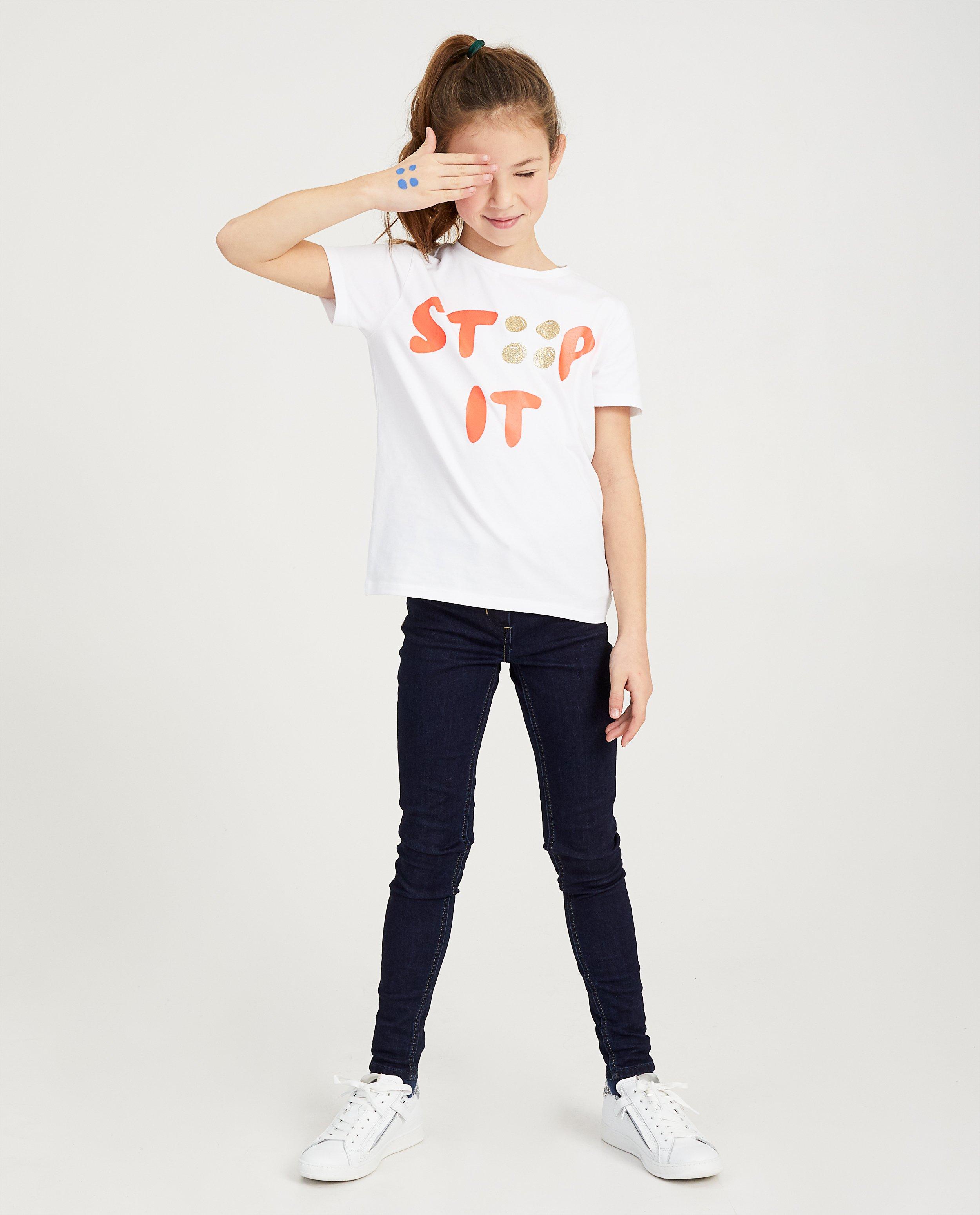 T-shirt blanc Stip It Ketnet - en coton bio - Ketnet