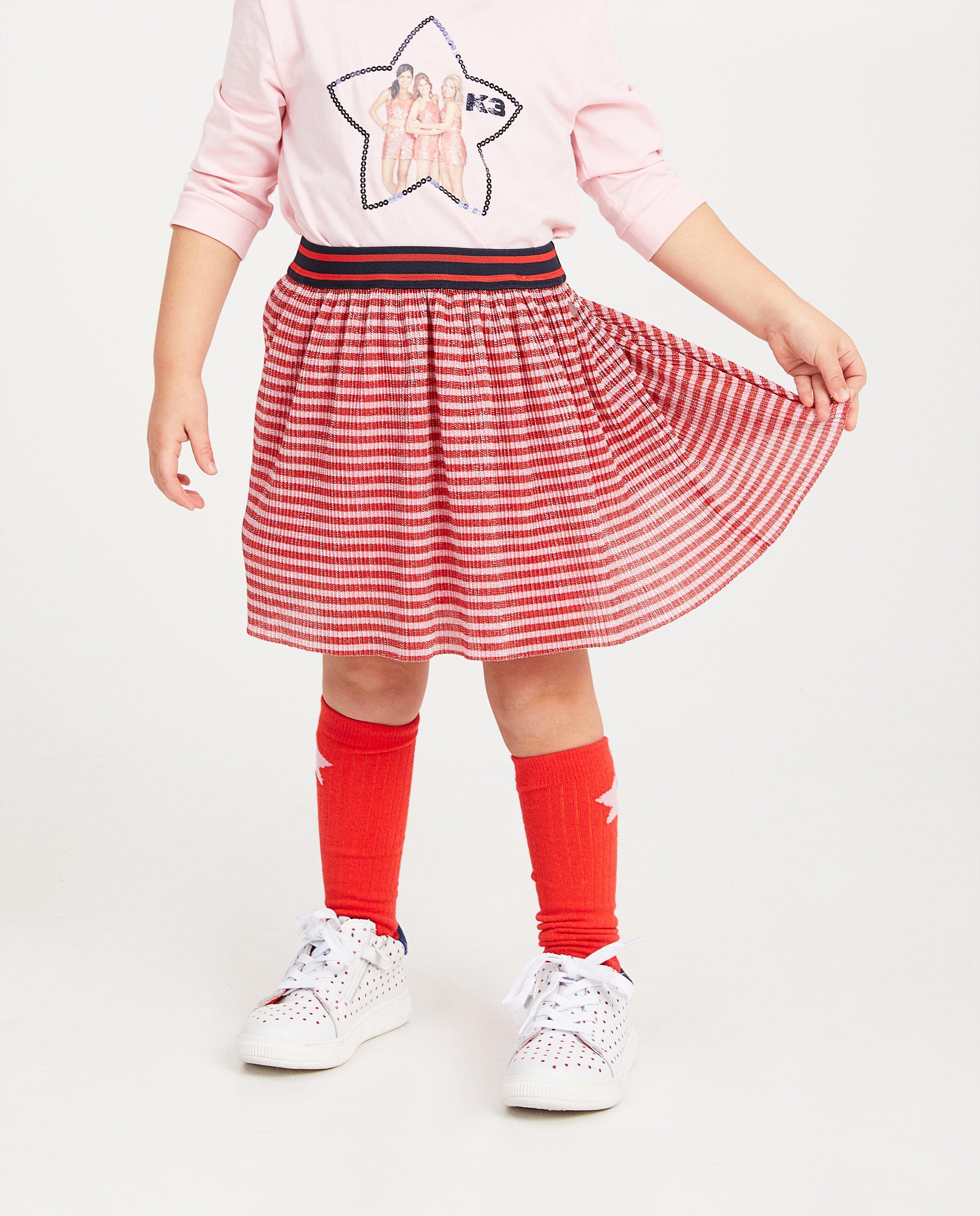 Jupes - Roze en rood gestreept rokje K3
