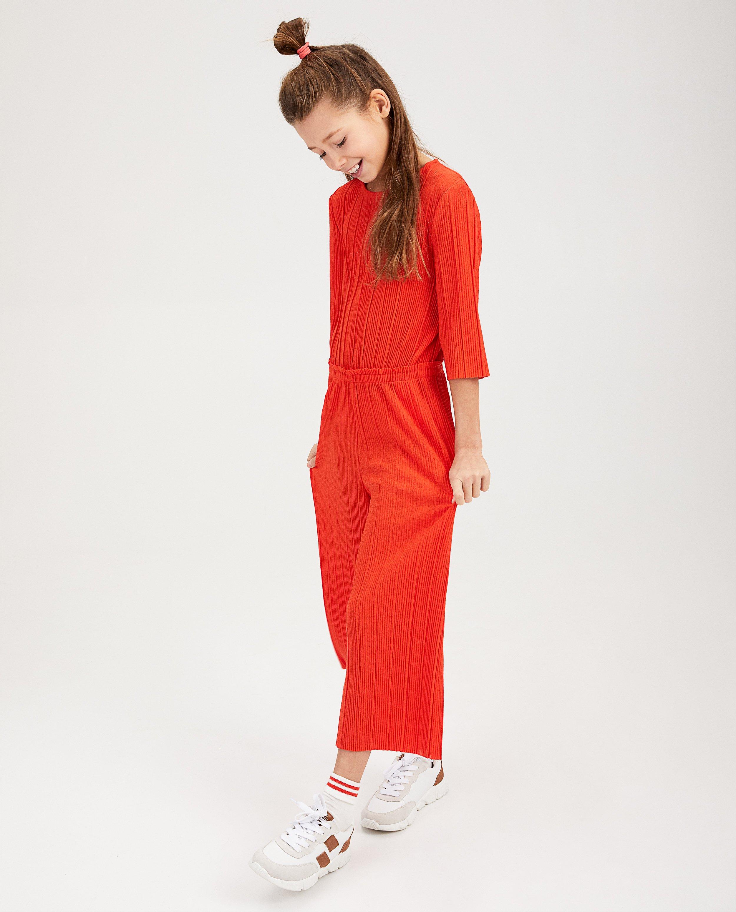 Rode jumpsuit - met plissé - Fish & Chips