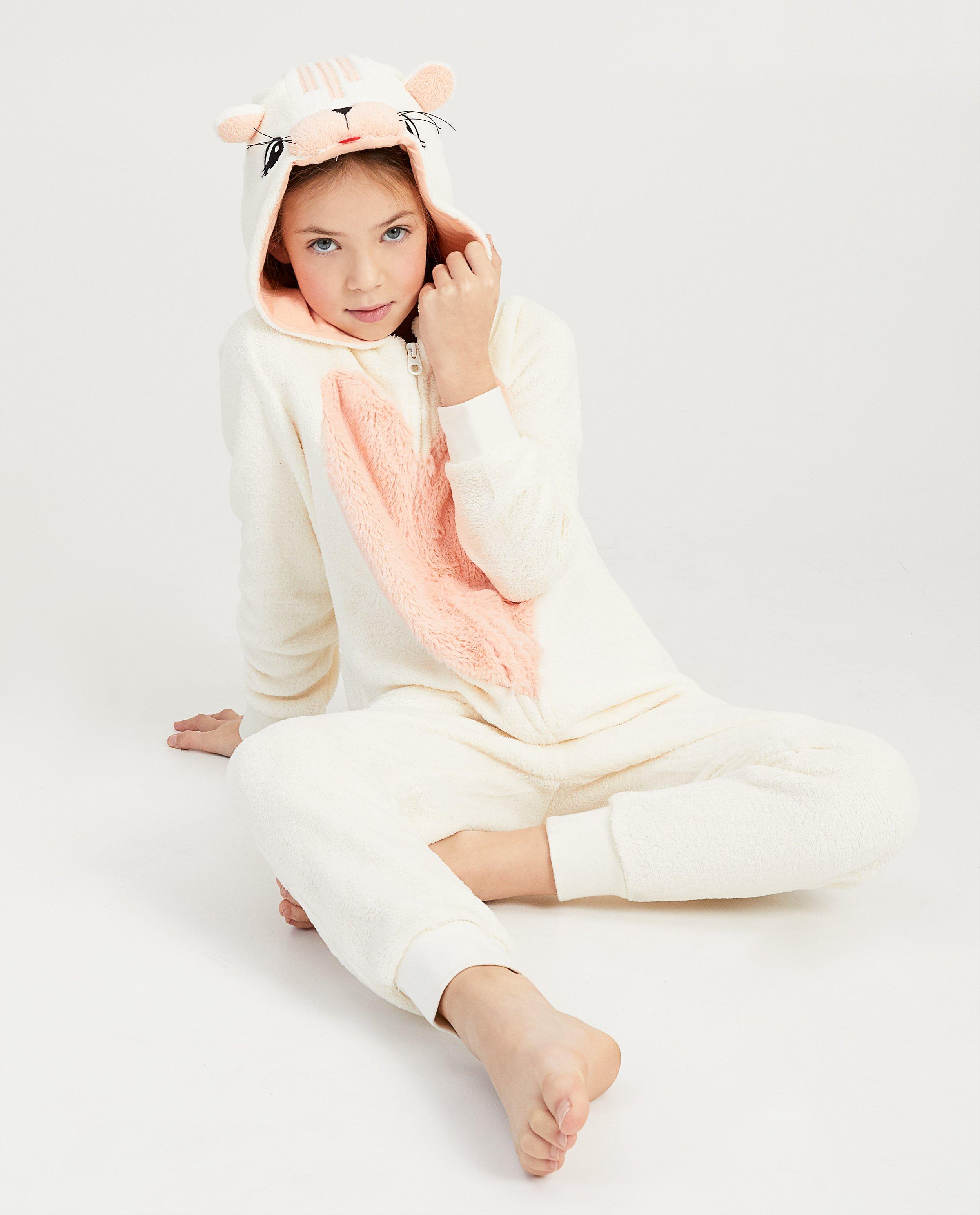 Witte onesie - met oortjes en staart - JBC