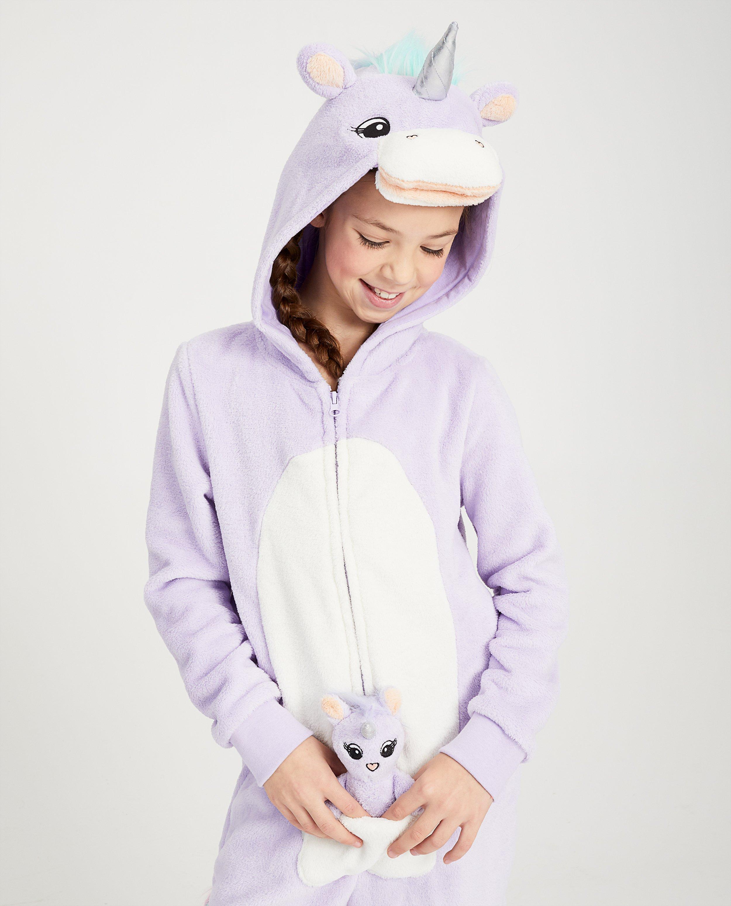 Nachtkleding - Paarse eenhoorn-onesie