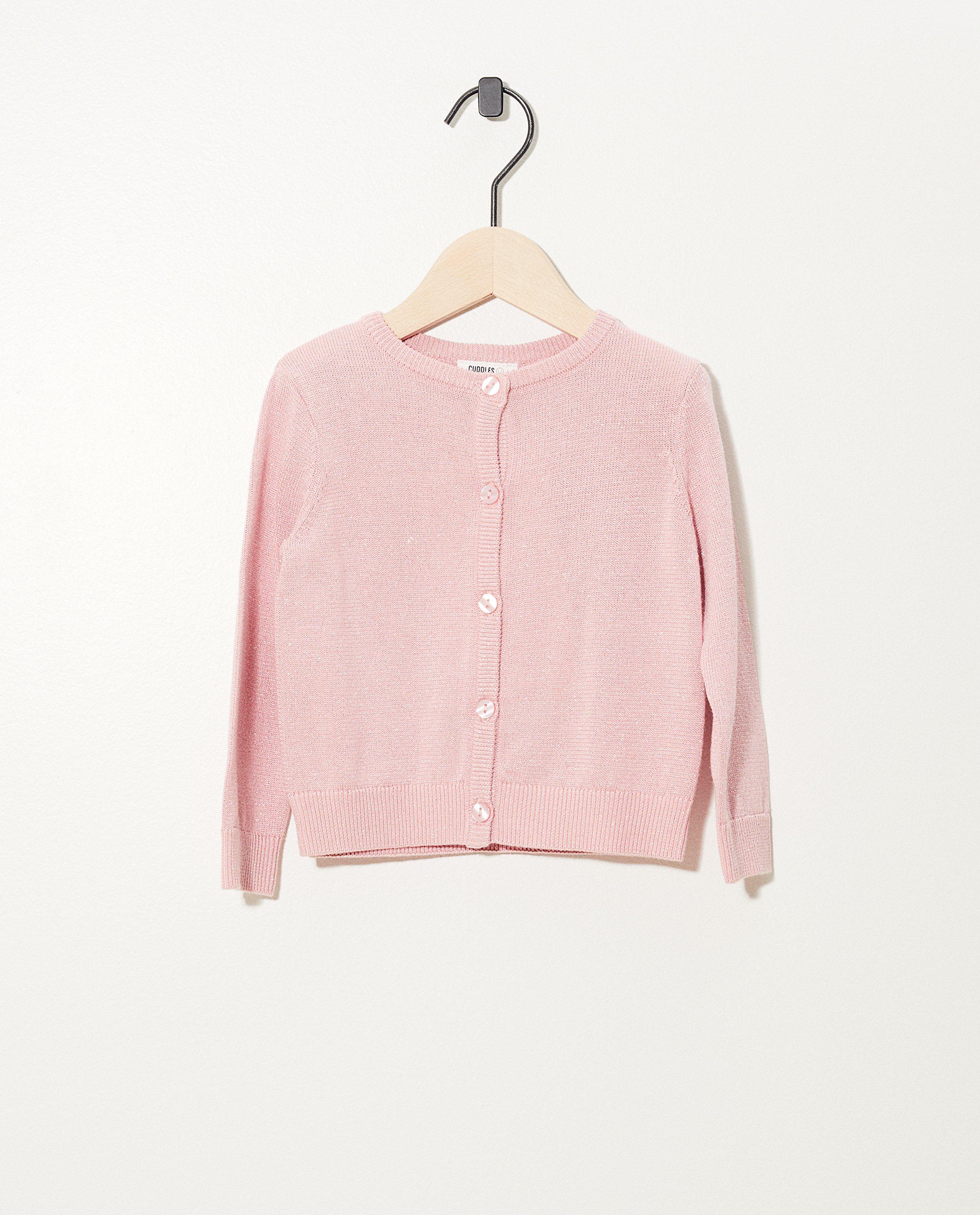 Roze cardigan met metaaldraad - null - Cuddles and Smiles