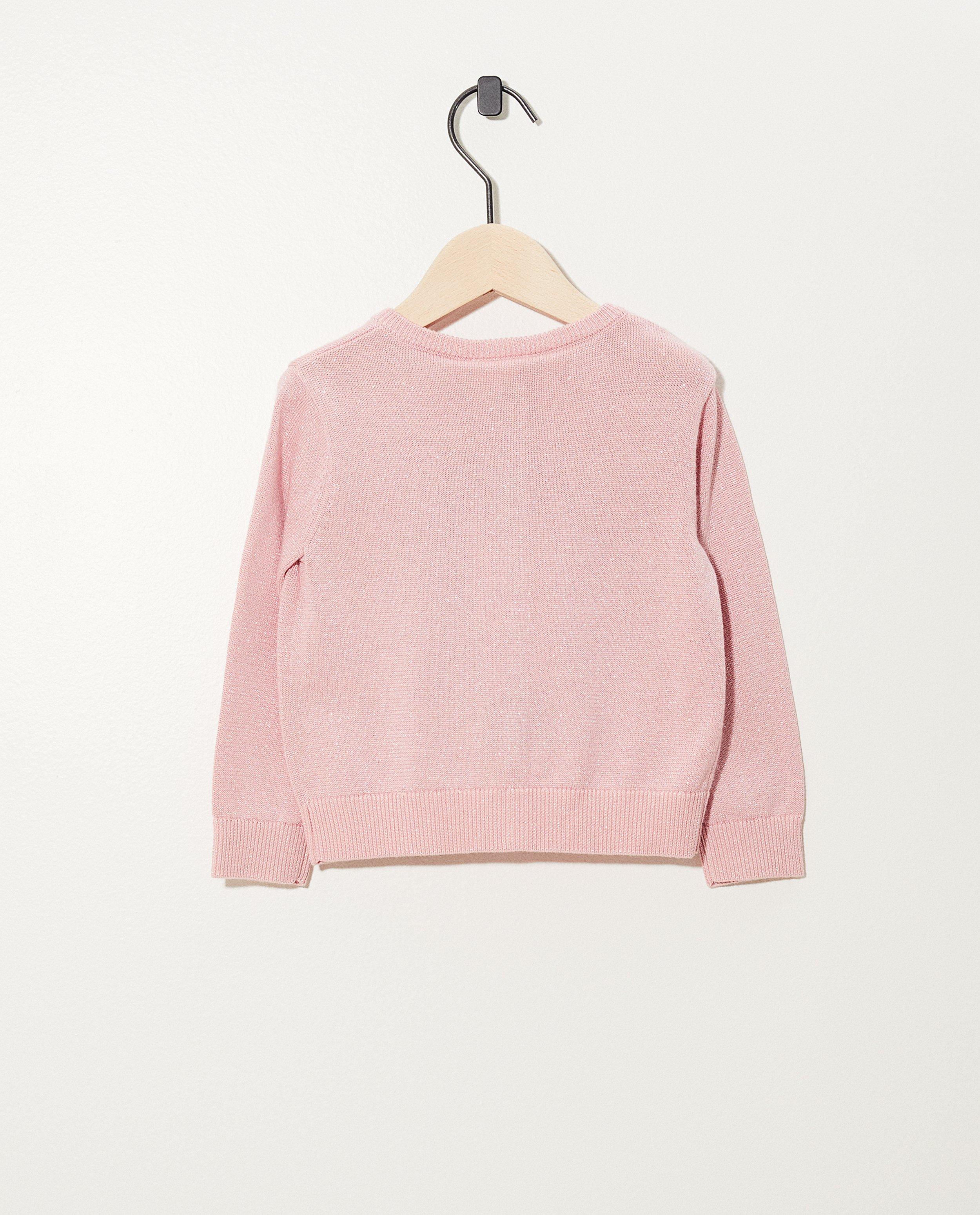 Cardigans - Roze cardigan met metaaldraad