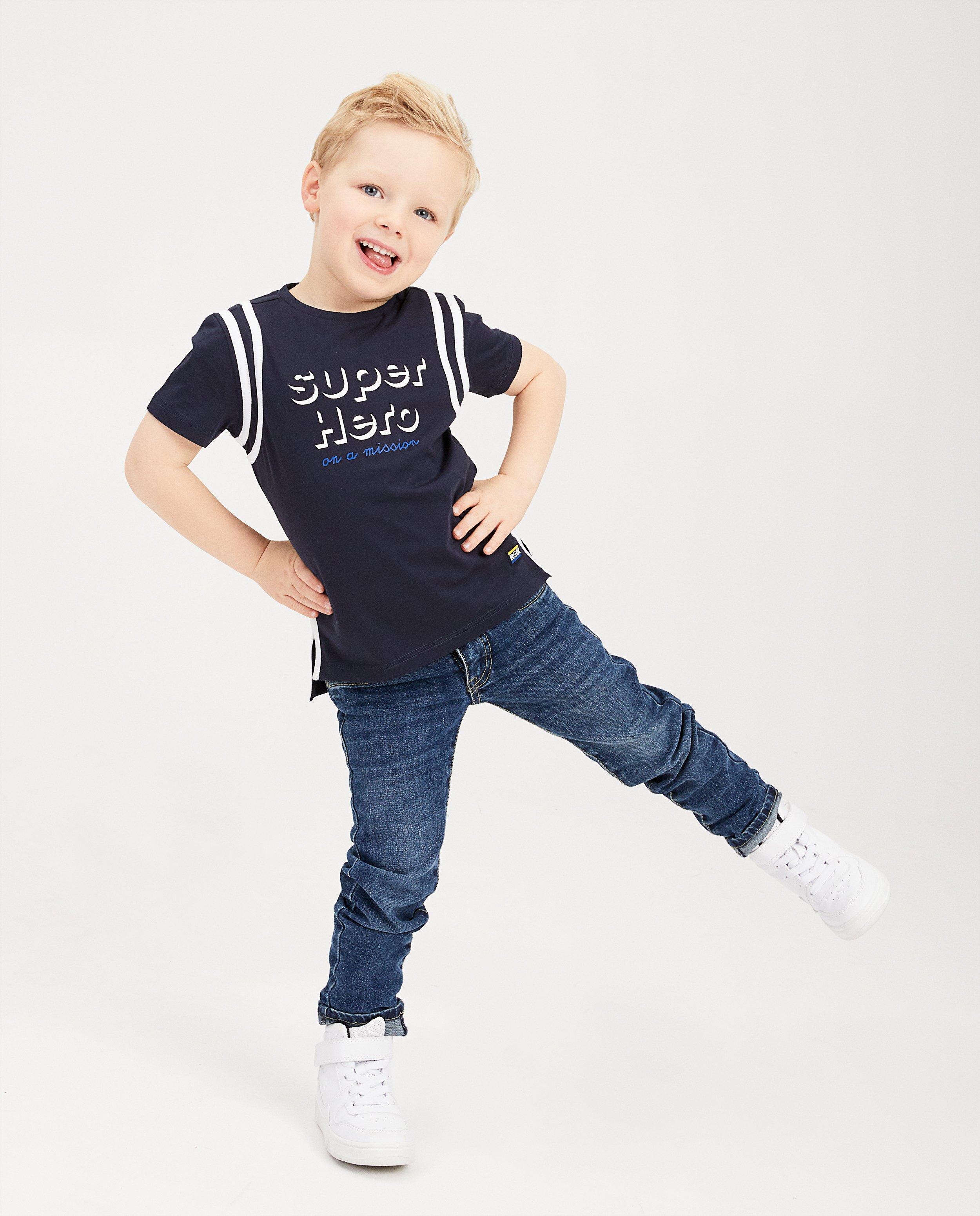 Donkerblauw T-shirt Rox - met witte strepen - Rox