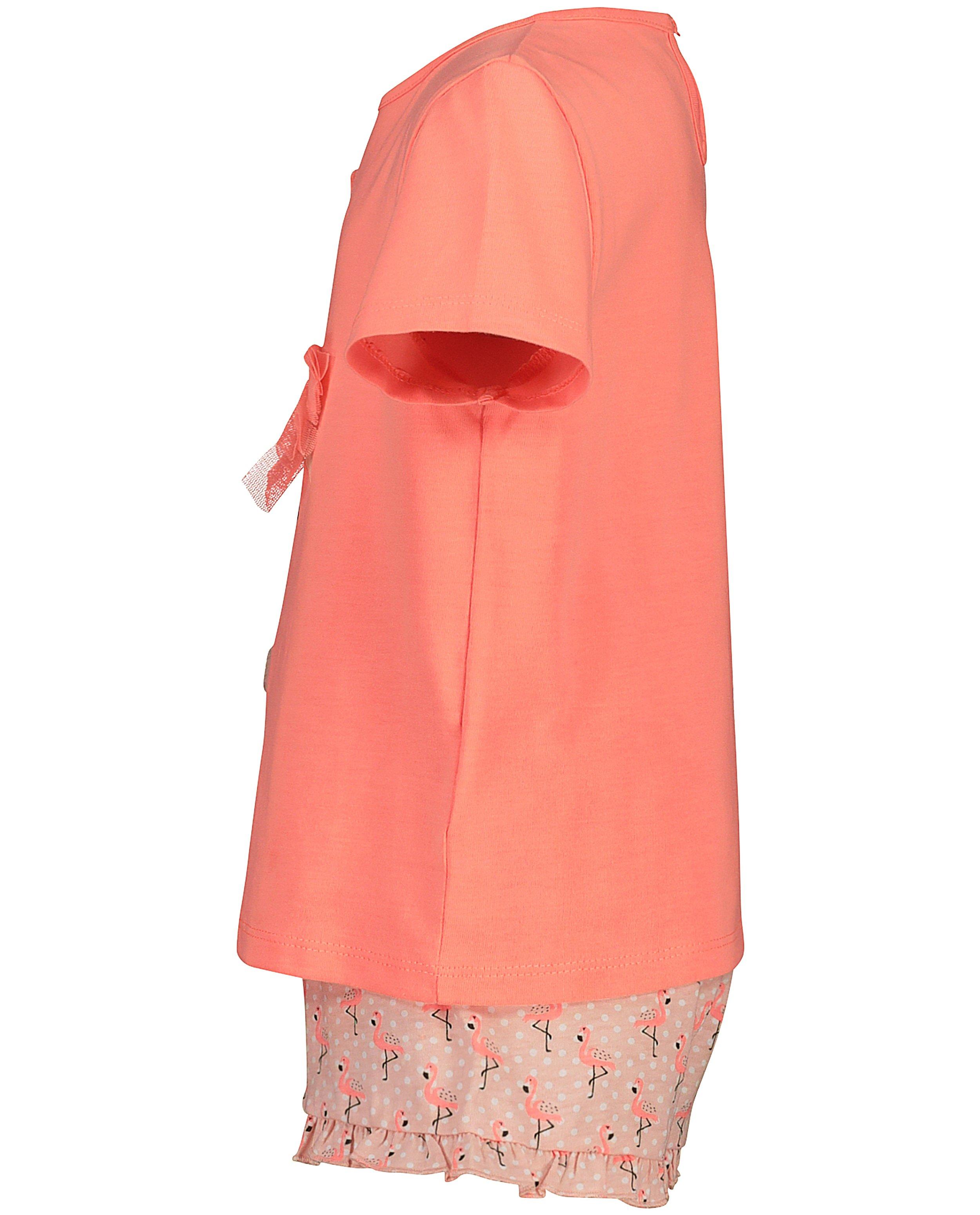 Nachtkleding - Korte flamingo-pyjama in roze