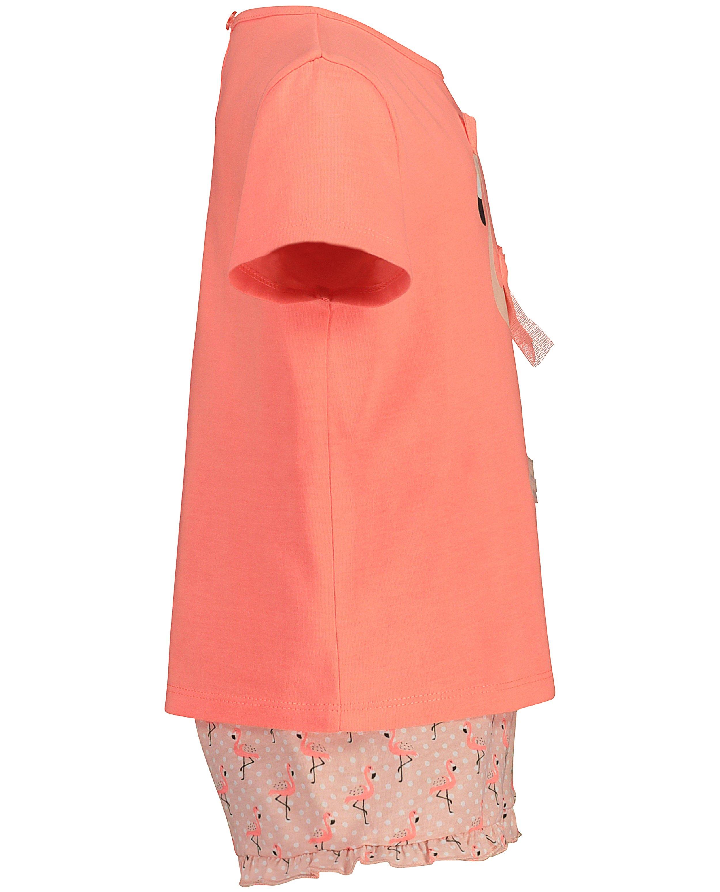 Nachtkleding - Korte flamingo-pyjama in roze