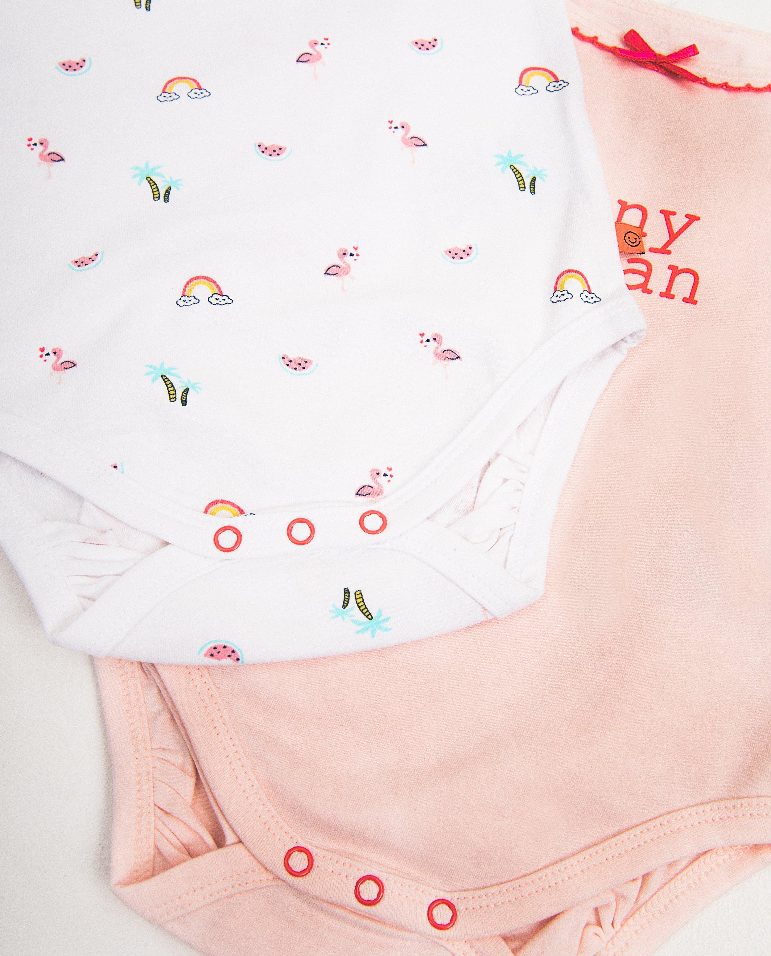 Lot de 2 bodys en coton bio - D&eacute;tails du produit - rose clair - image num&eacute;ro 2