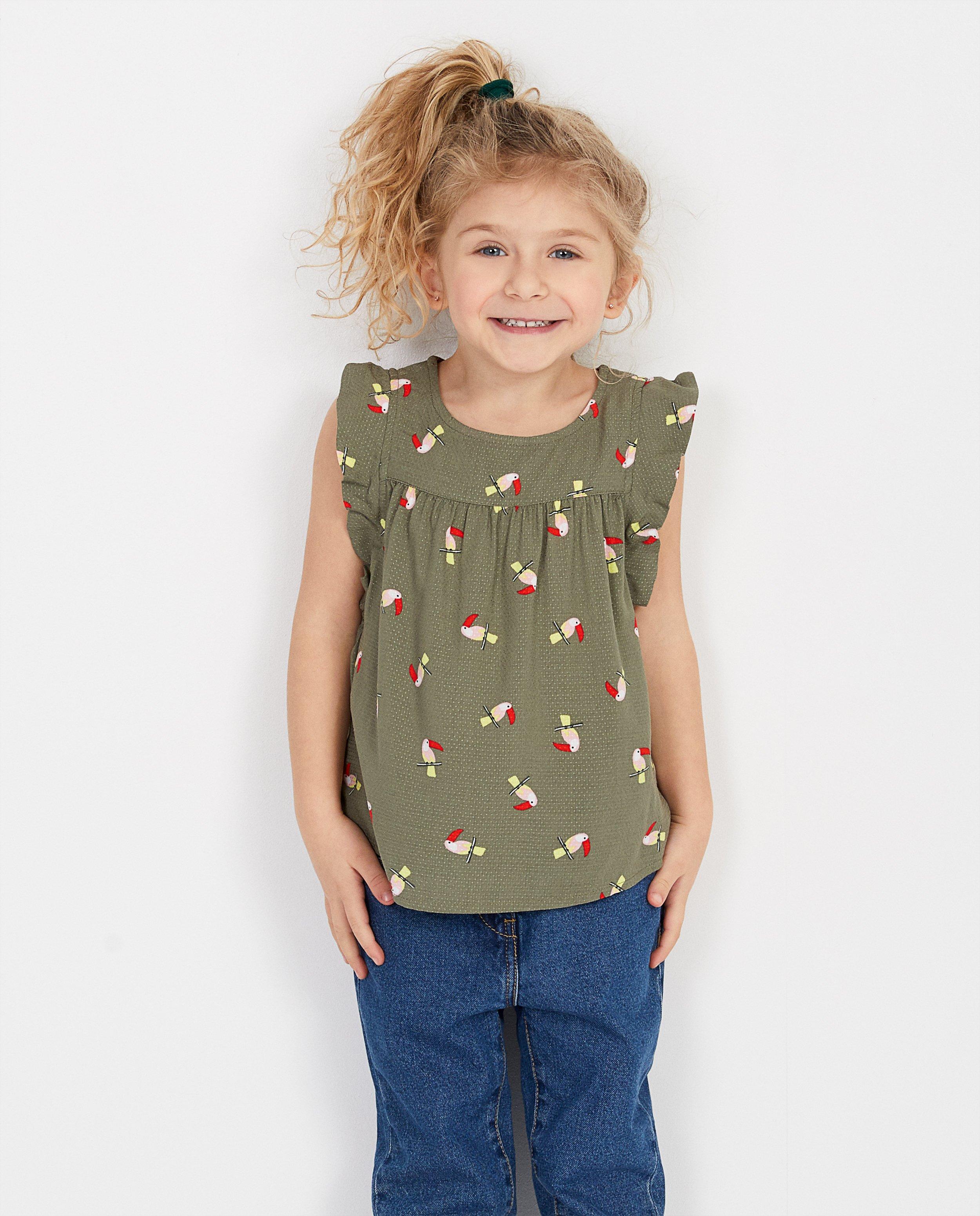 Hemden - Kakigroene top met print
