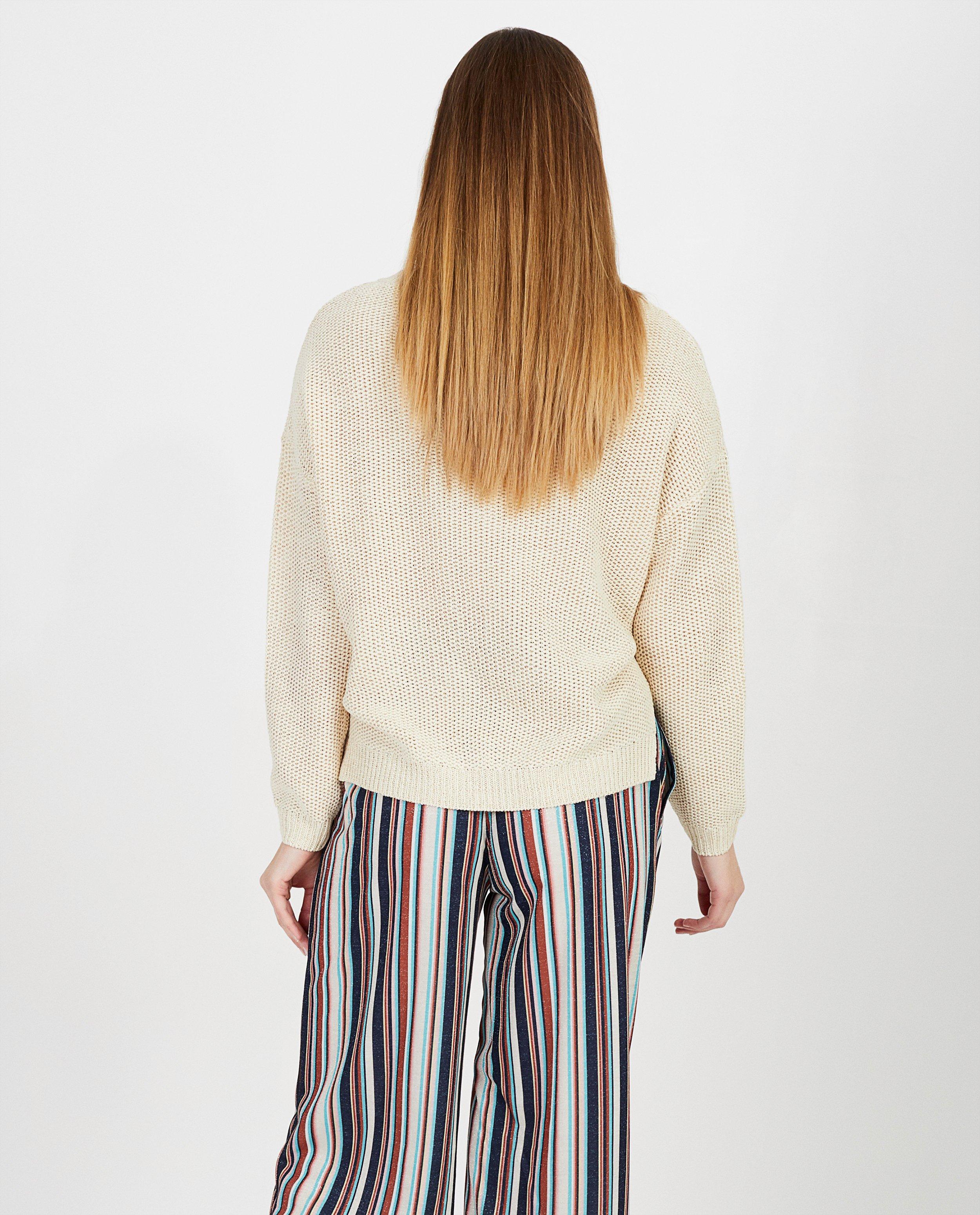 Truien - Beige trui met metaaldraad Youh!