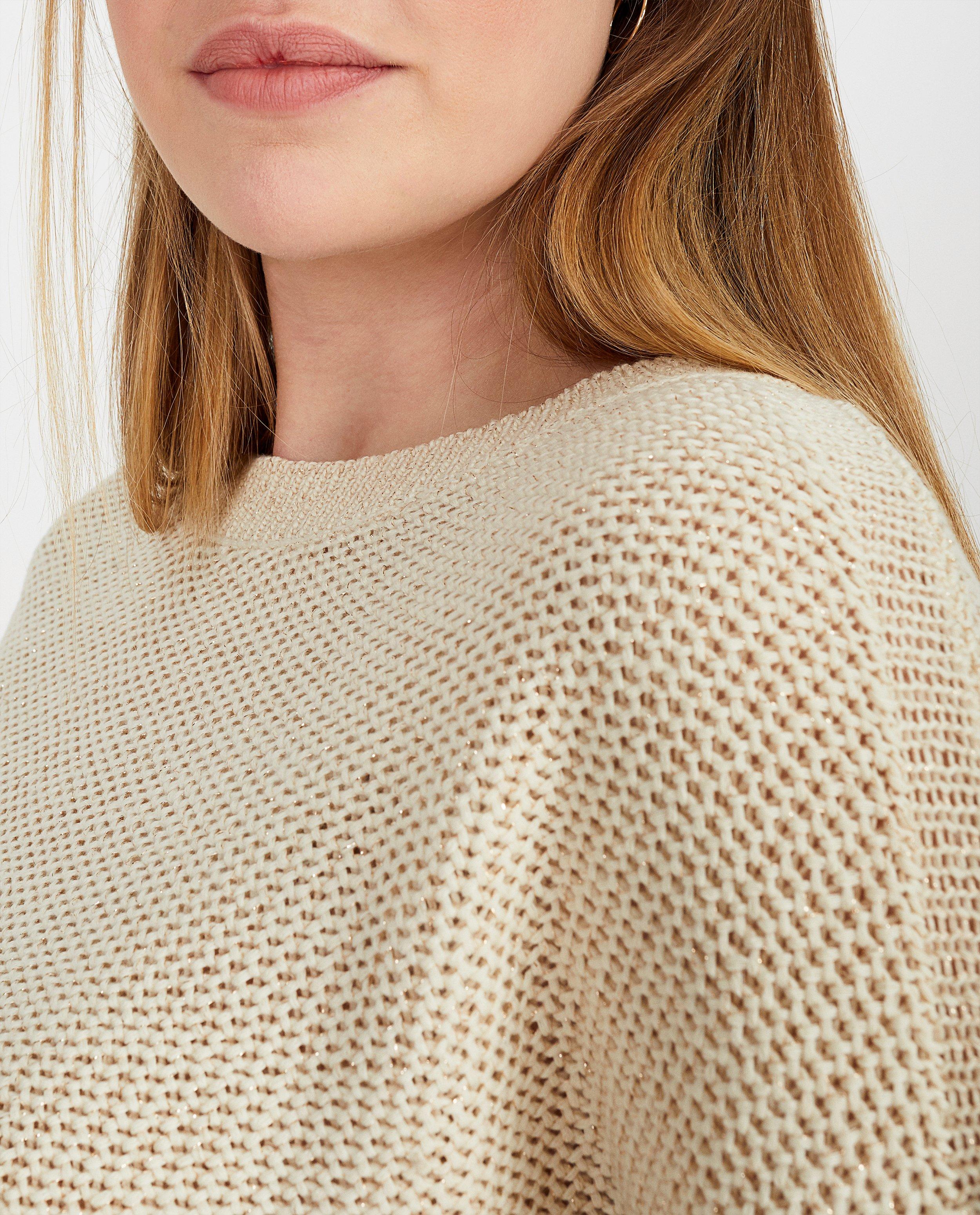 Truien - Beige trui met metaaldraad Youh!