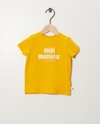 T-shirt jaune en coton bio (FR) - à inscription - Cuddles and Smiles