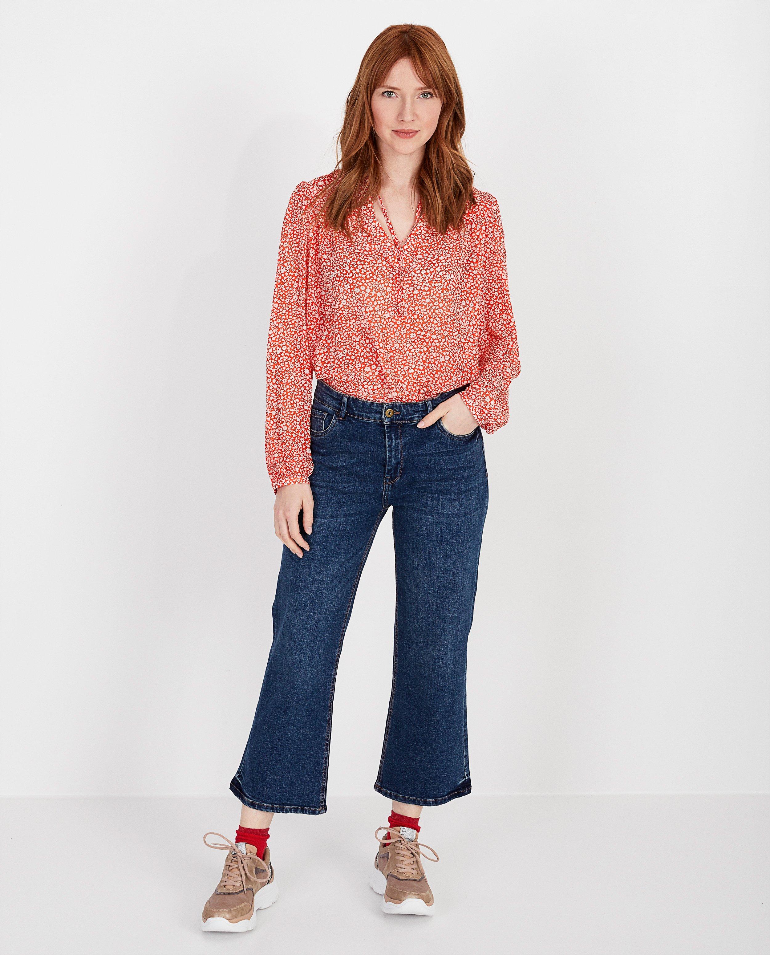 Rode blouse met bloemenprint Sora - allover - Sora
