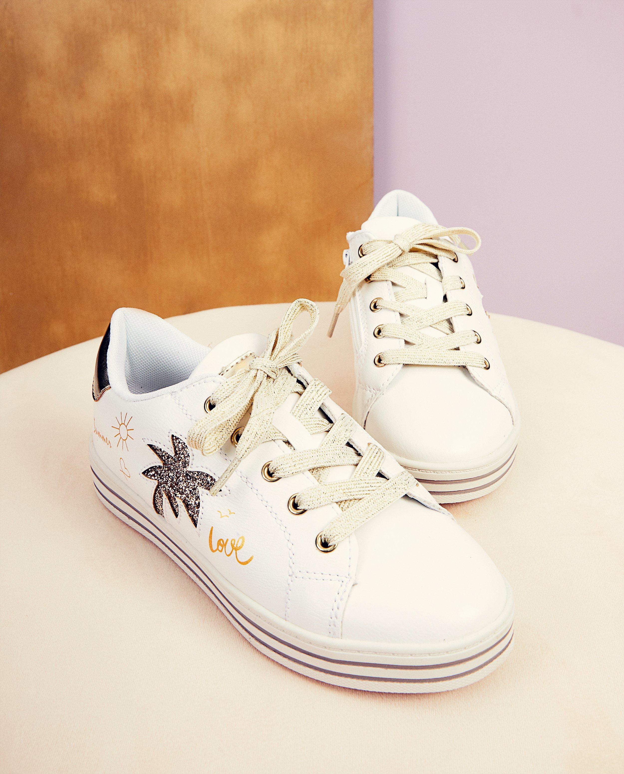 Witte sneakers met glitter Communie - en print - Sprox