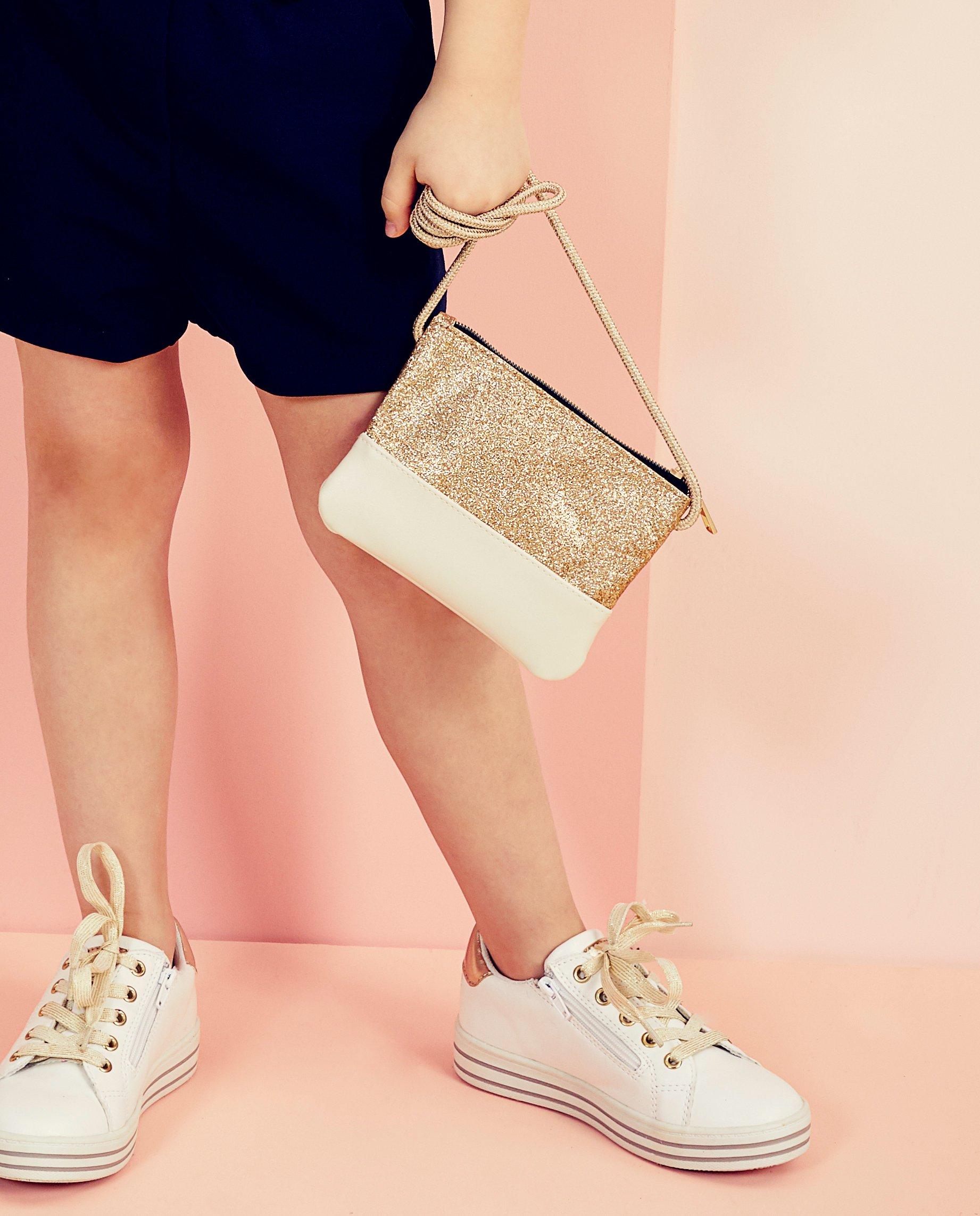 Wit tasje met glitter Communie - goudkleurig - Milla Star