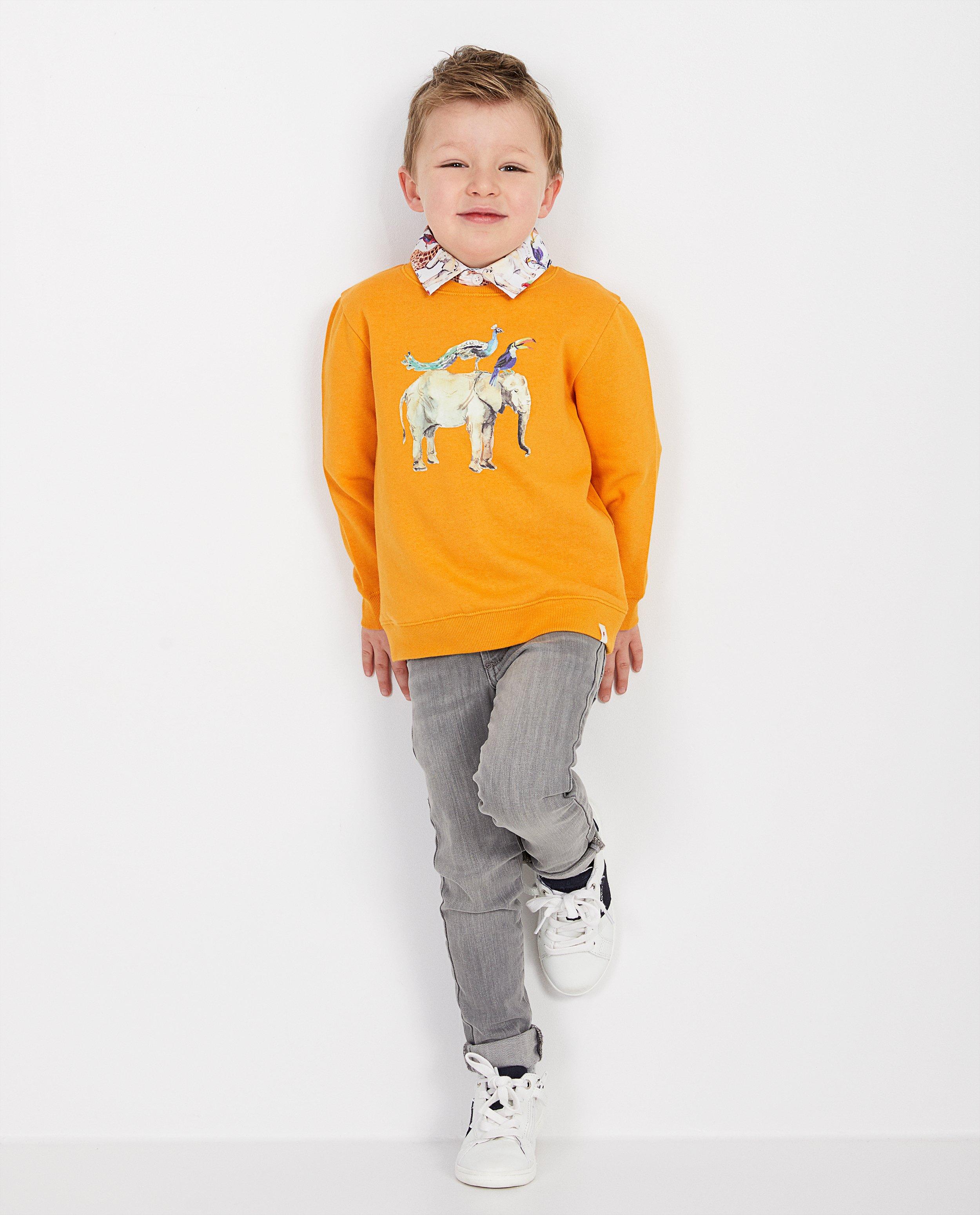 Oranje sweater met print - null - Kidz Nation