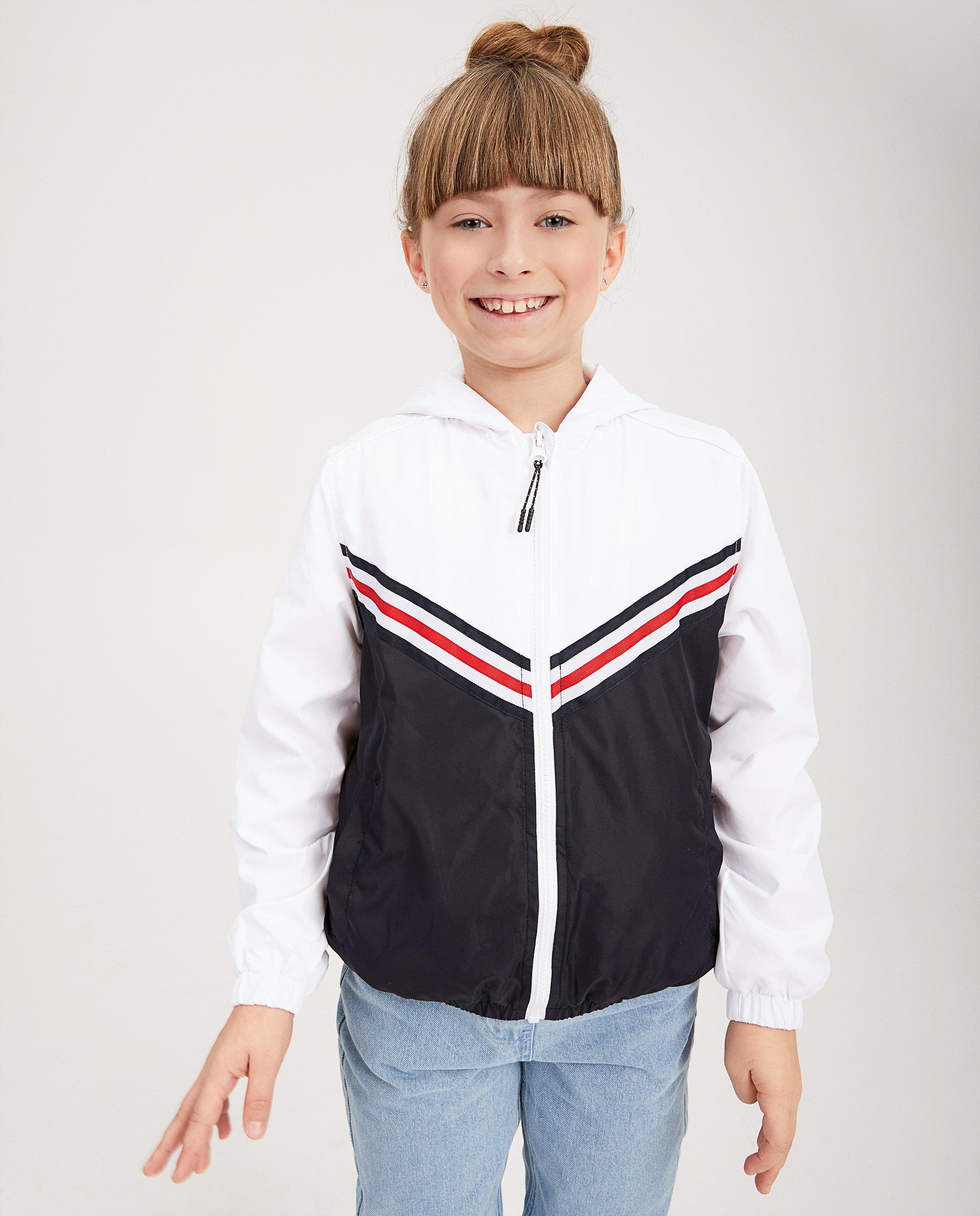 Poncho's en teddy's - Wit-blauwe jas met kap