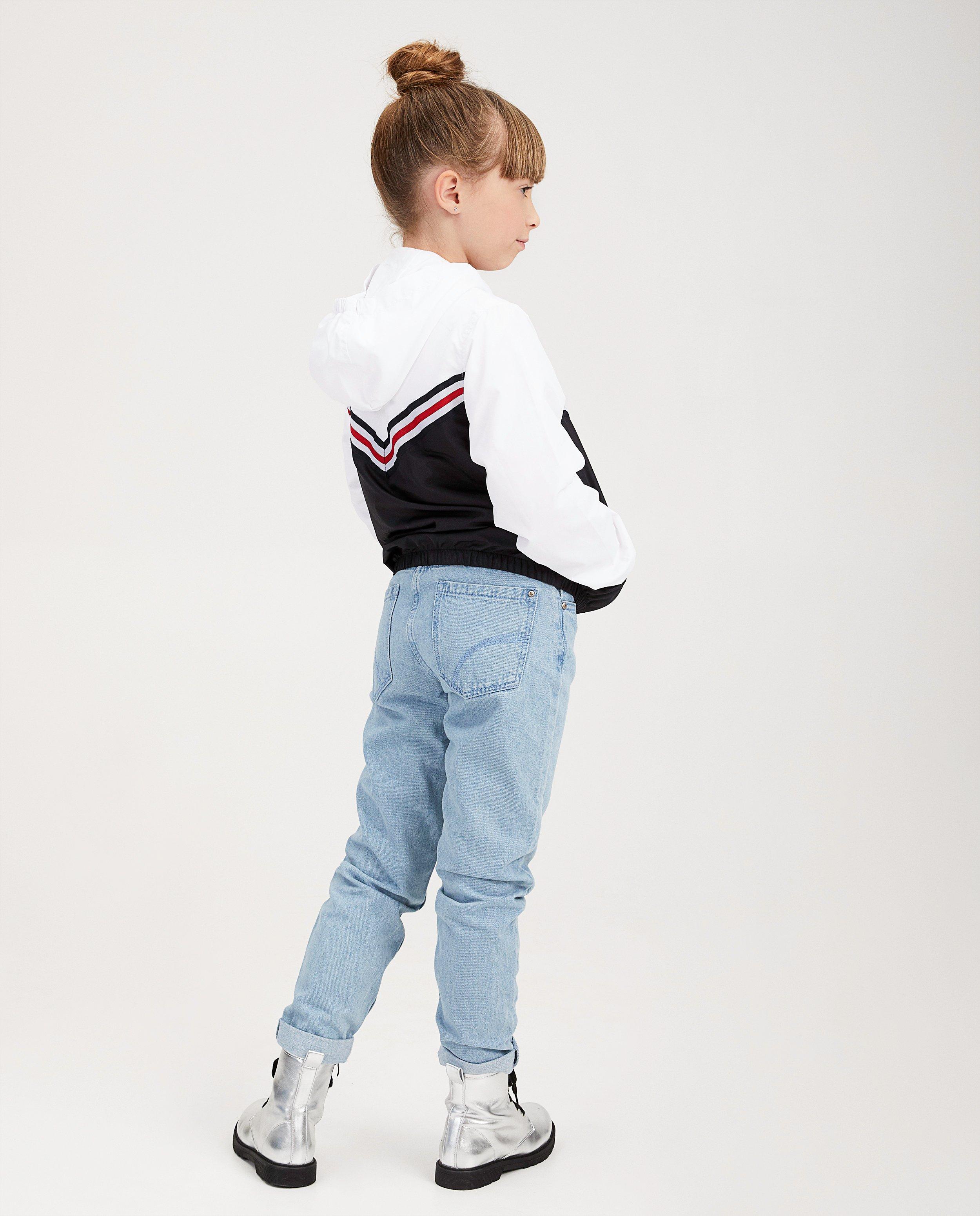 Poncho's en teddy's - Wit-blauwe jas met kap