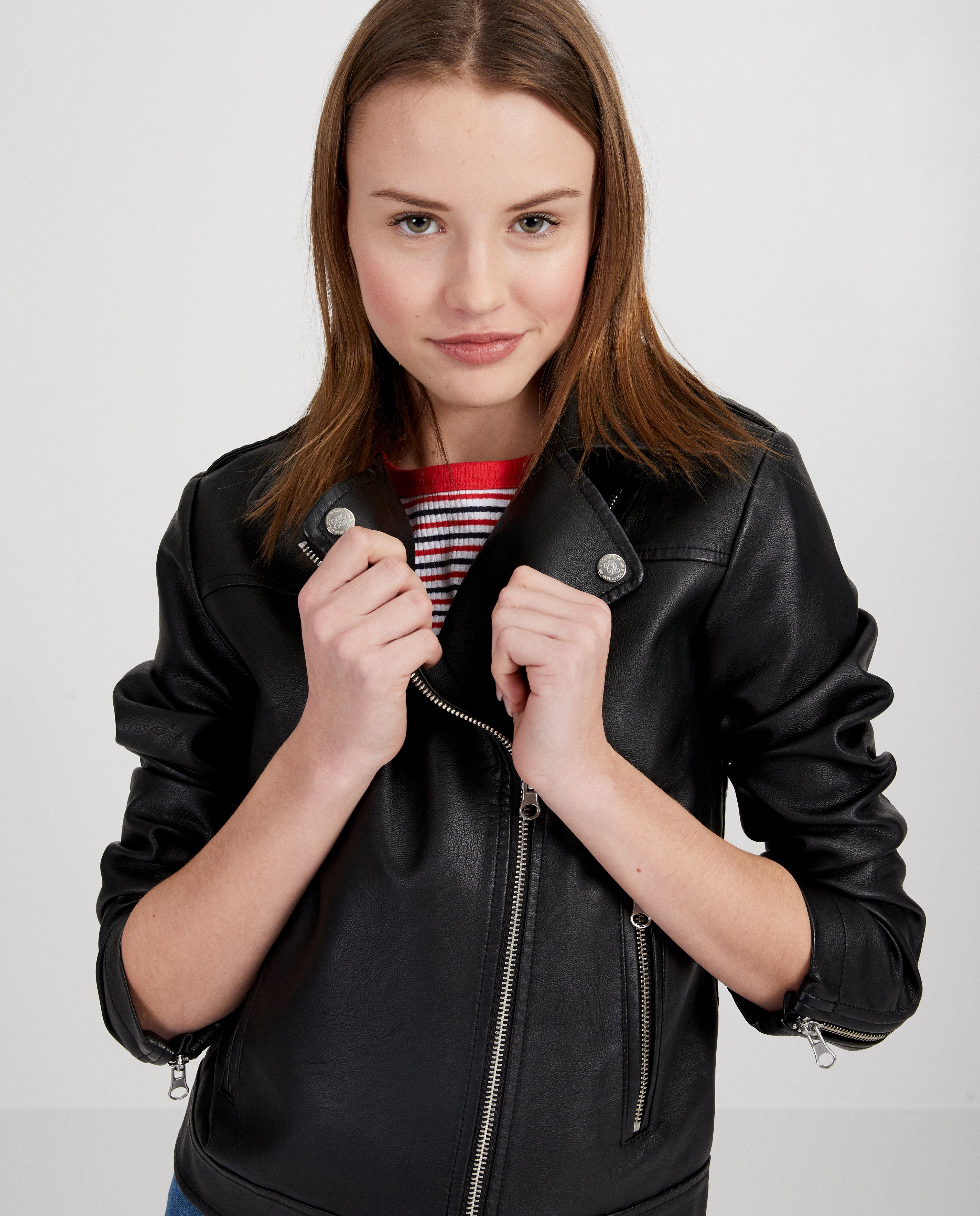 Vestes en cuir - Veste noire en similicuir
