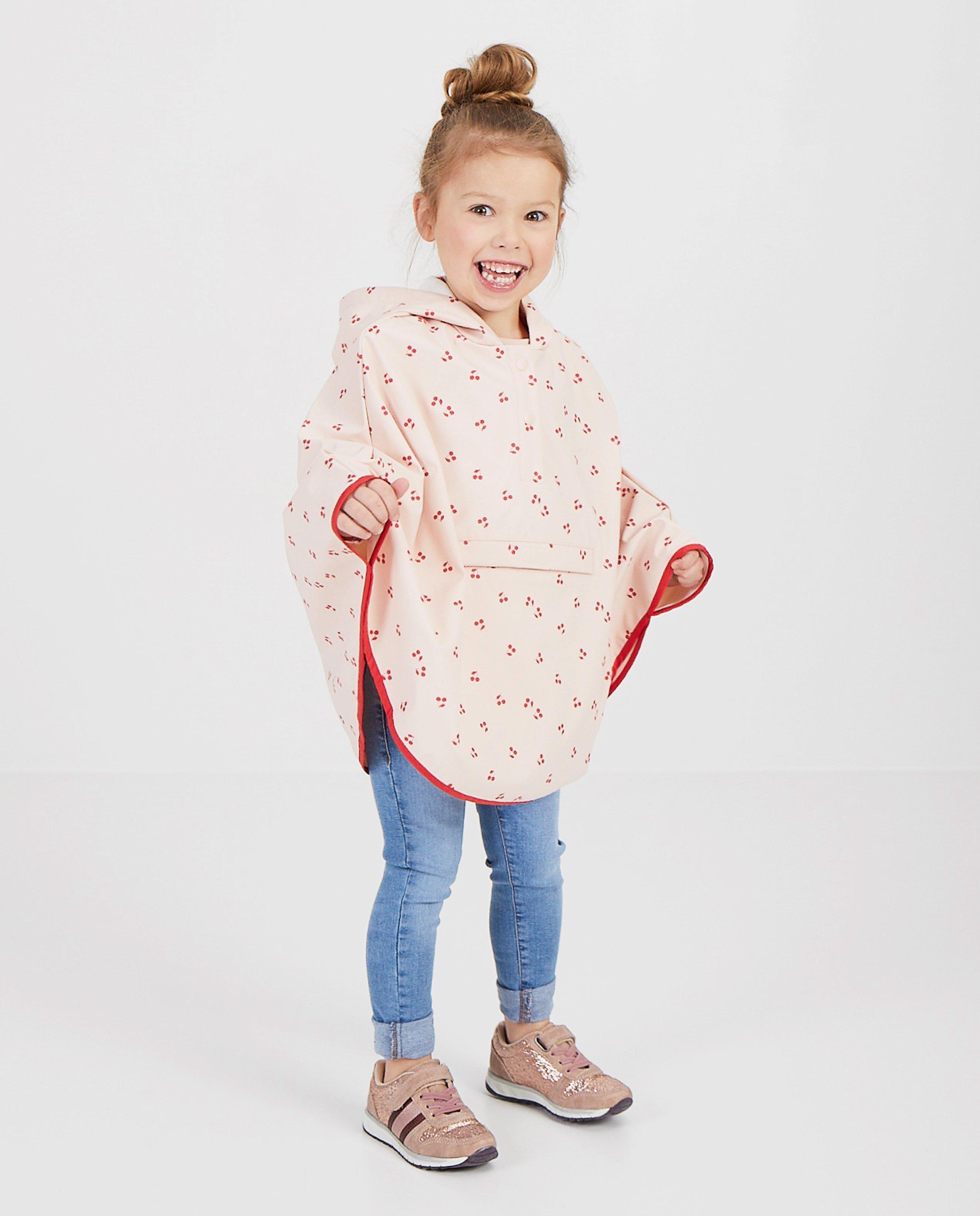 Waterafstotende poncho met print - in roze - Milla Star