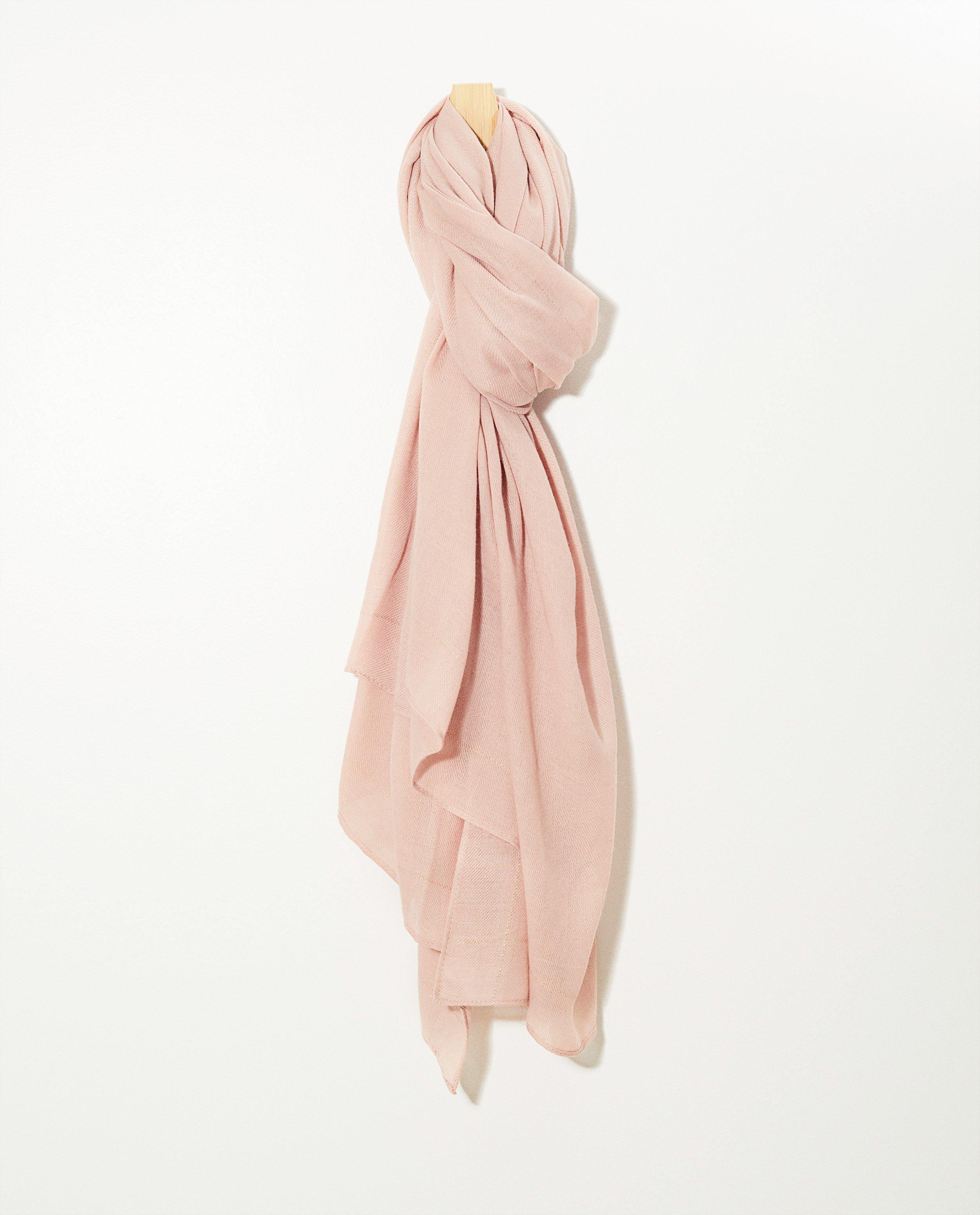 Roze sjaal Pieces - Metaaldraad - Pieces