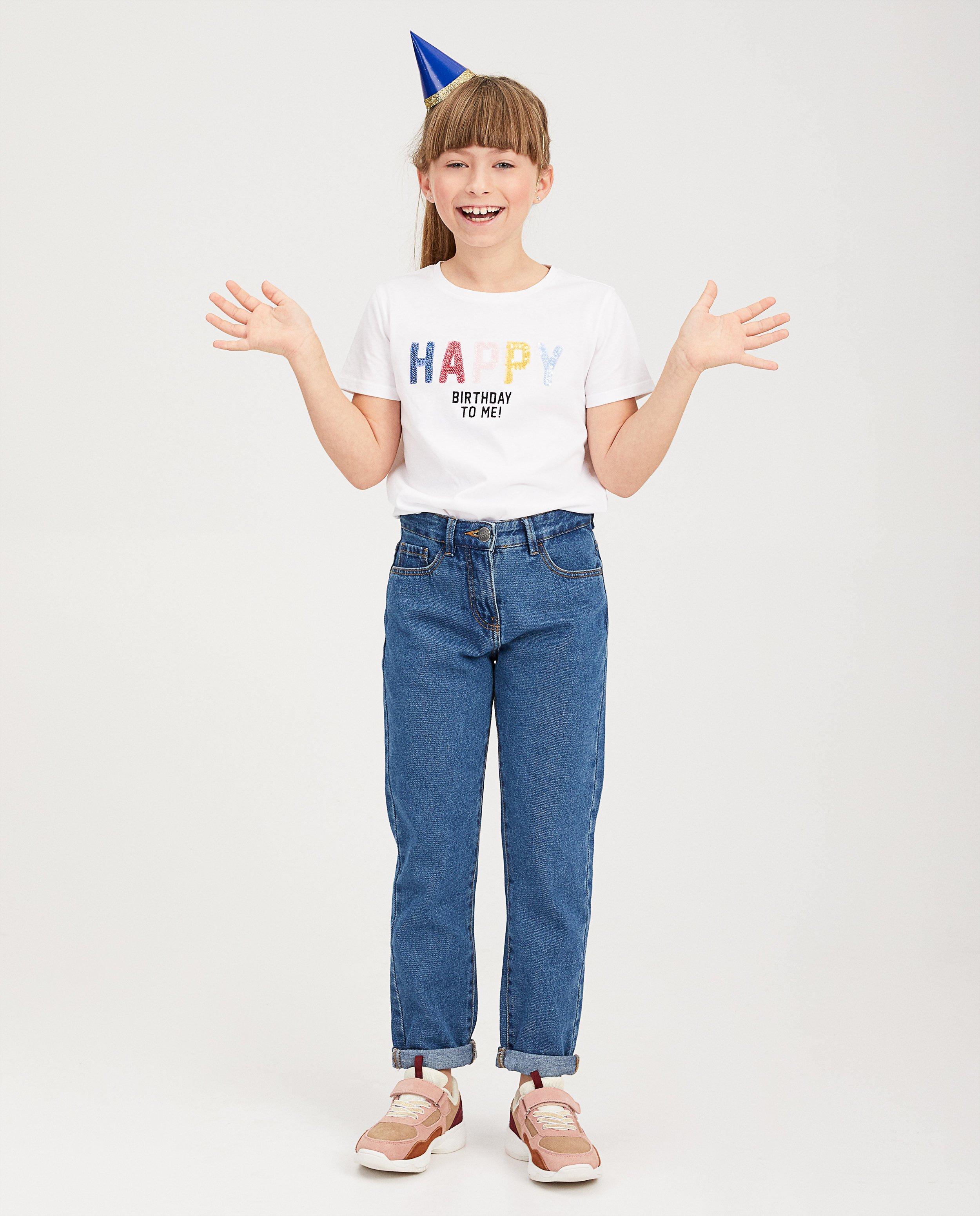 Wit verjaardagsshirt met opschrift - null - Fish & Chips