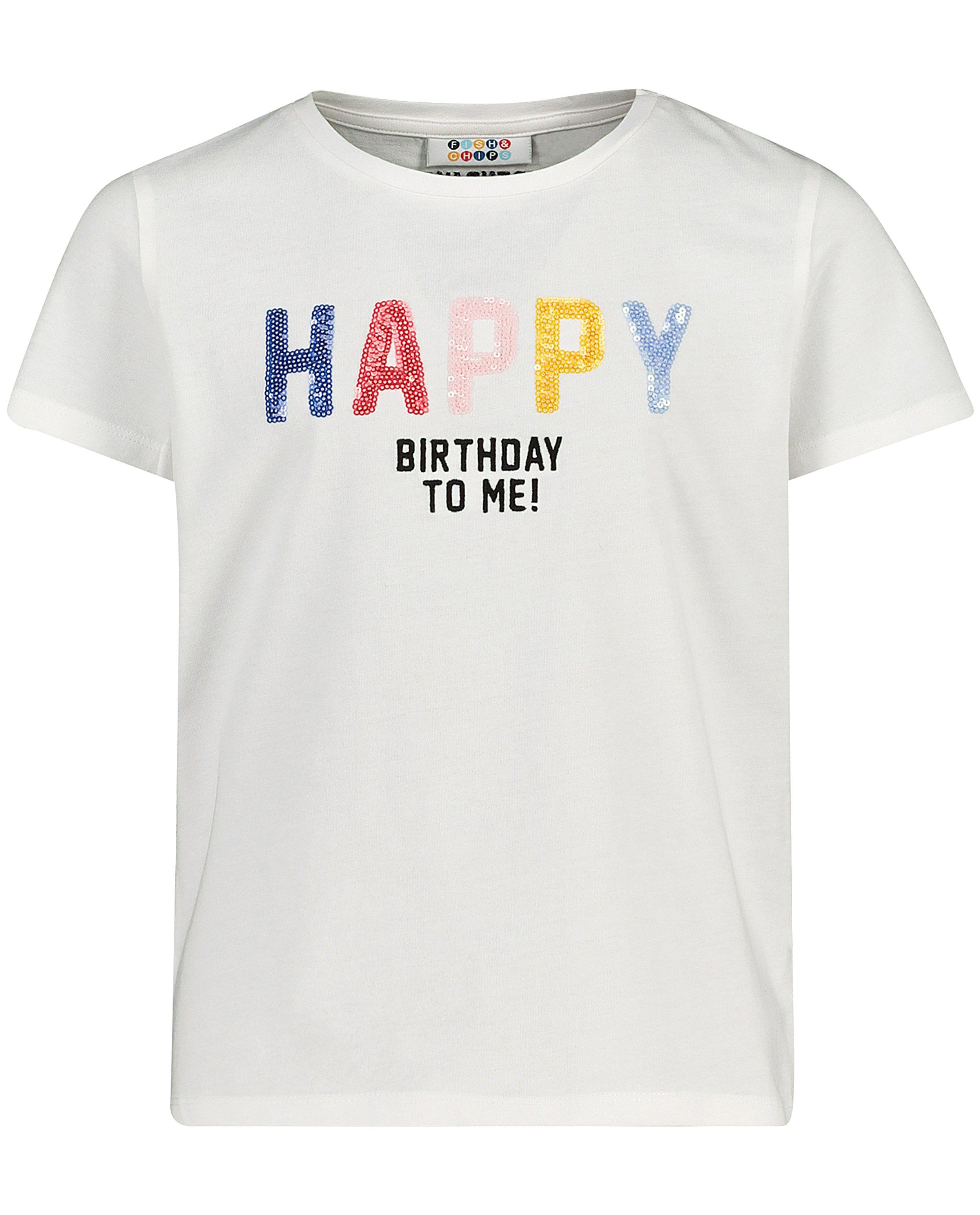 T-shirts - Wit verjaardagsshirt met opschrift