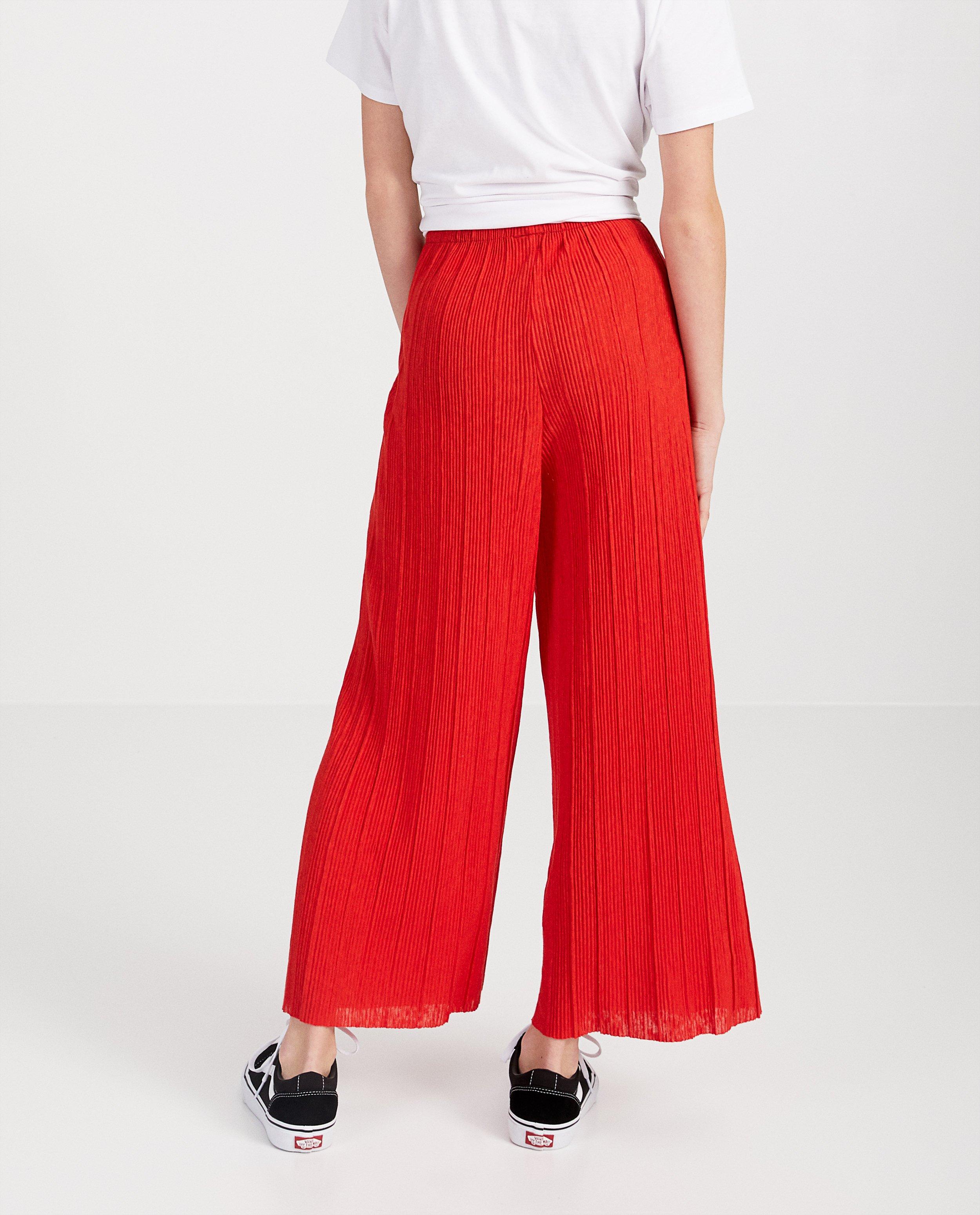 Broeken - Rode plissé-broek