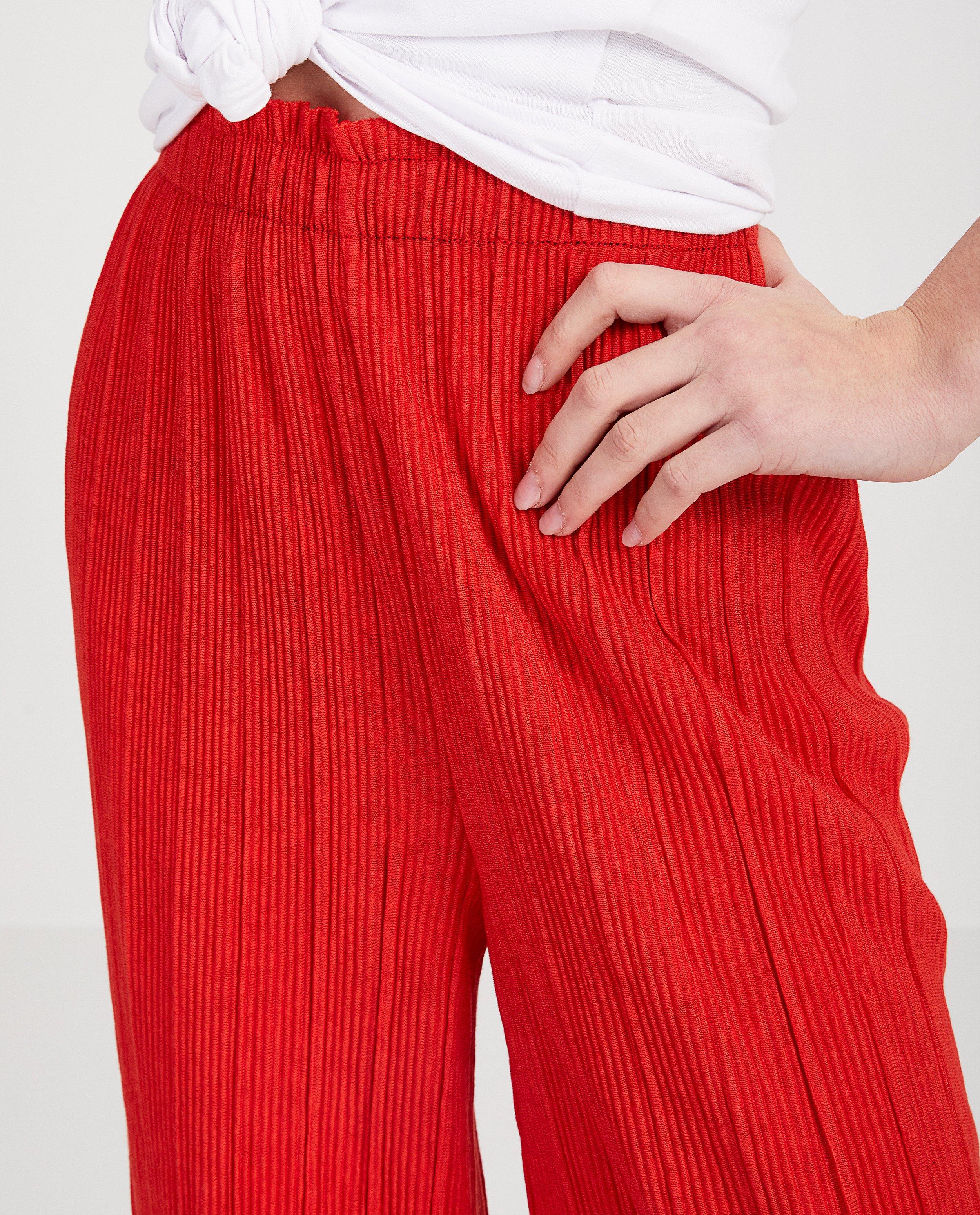 Broeken - Rode plissé-broek