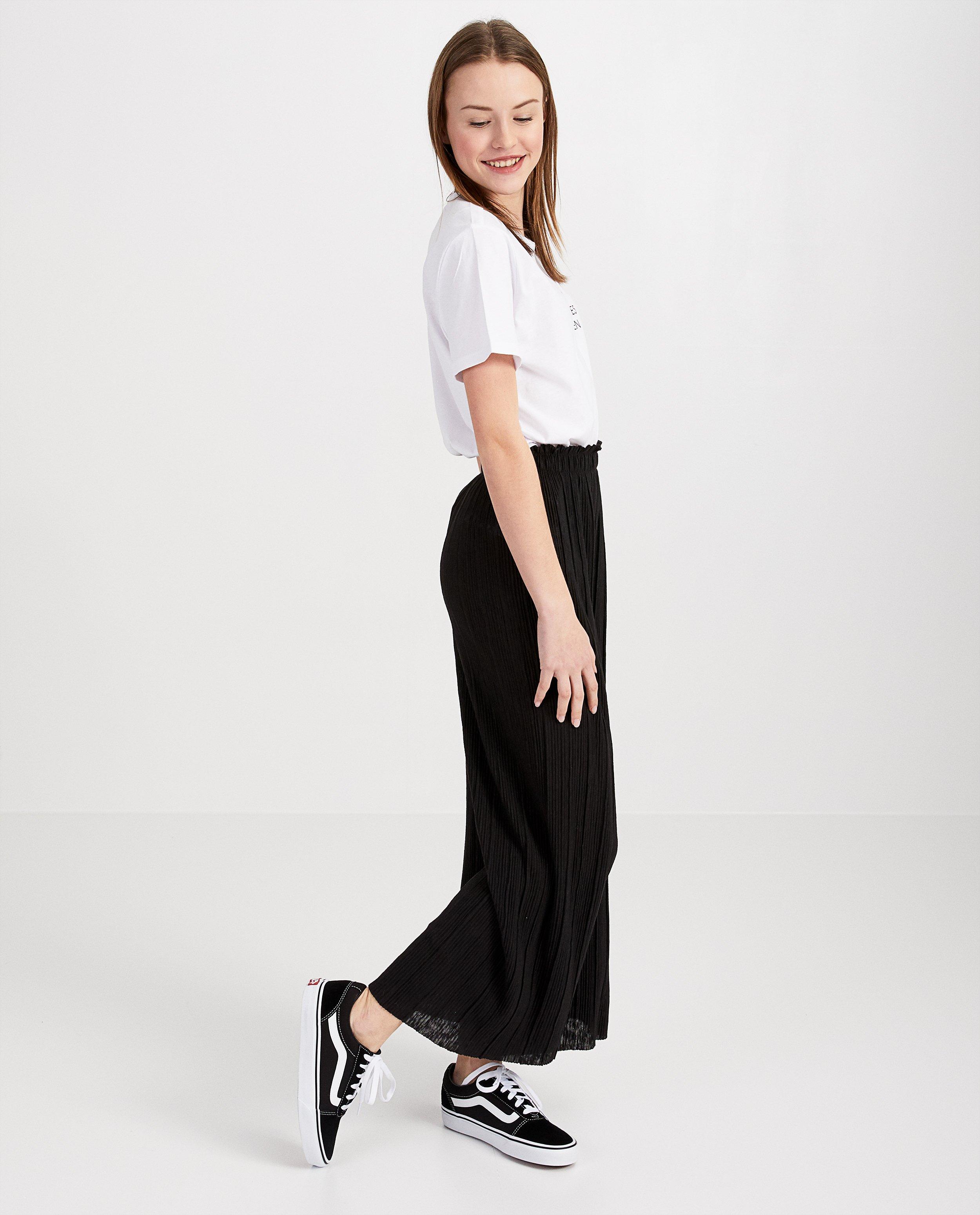 Zwarte plissé-broek - allover - Groggy