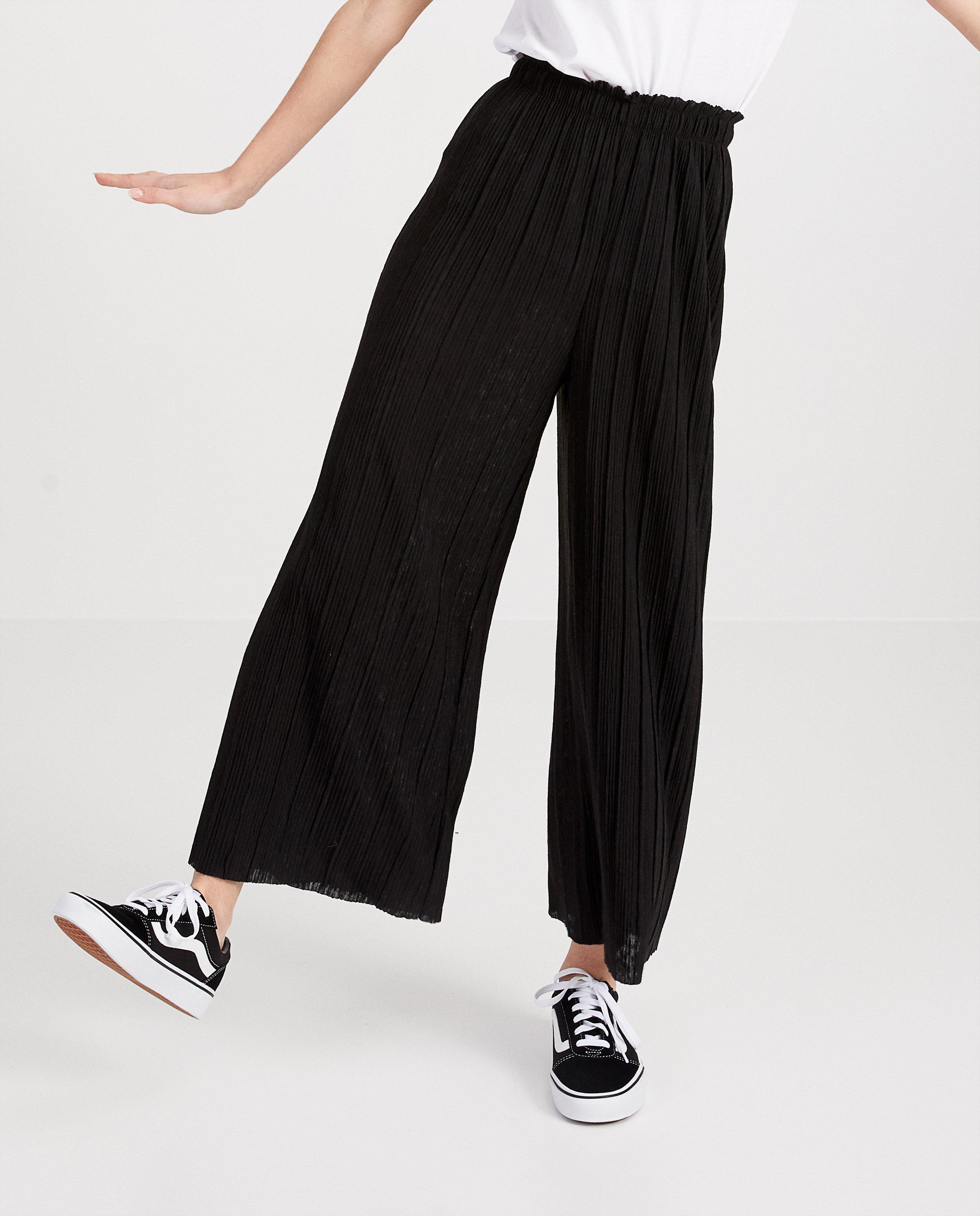 Broeken - Zwarte plissé-broek