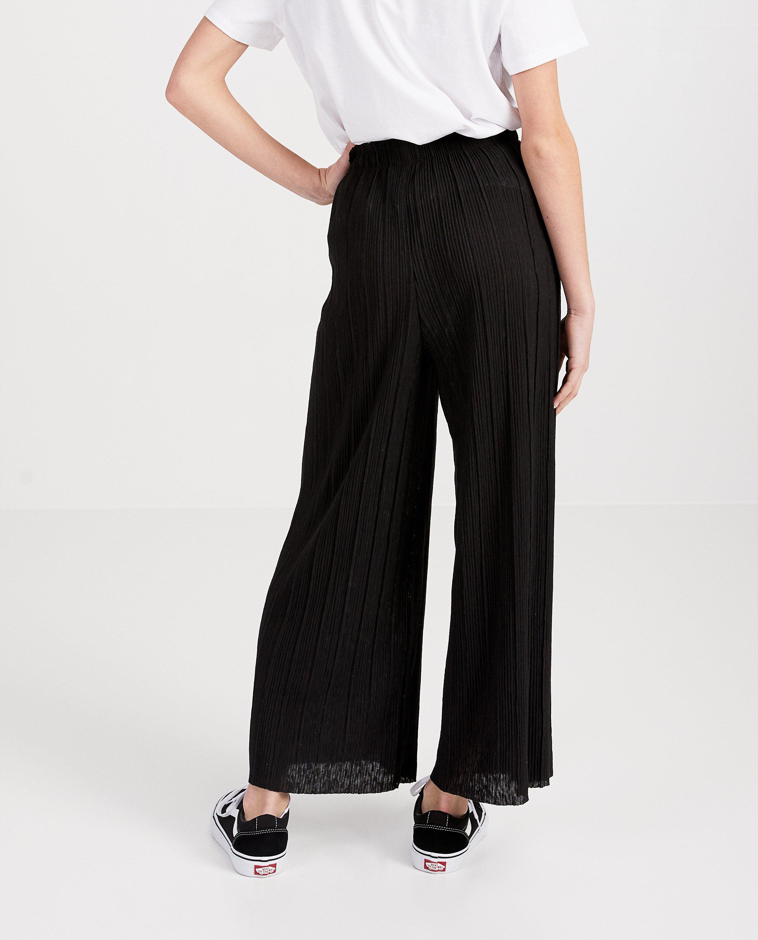 Broeken - Zwarte plissé-broek
