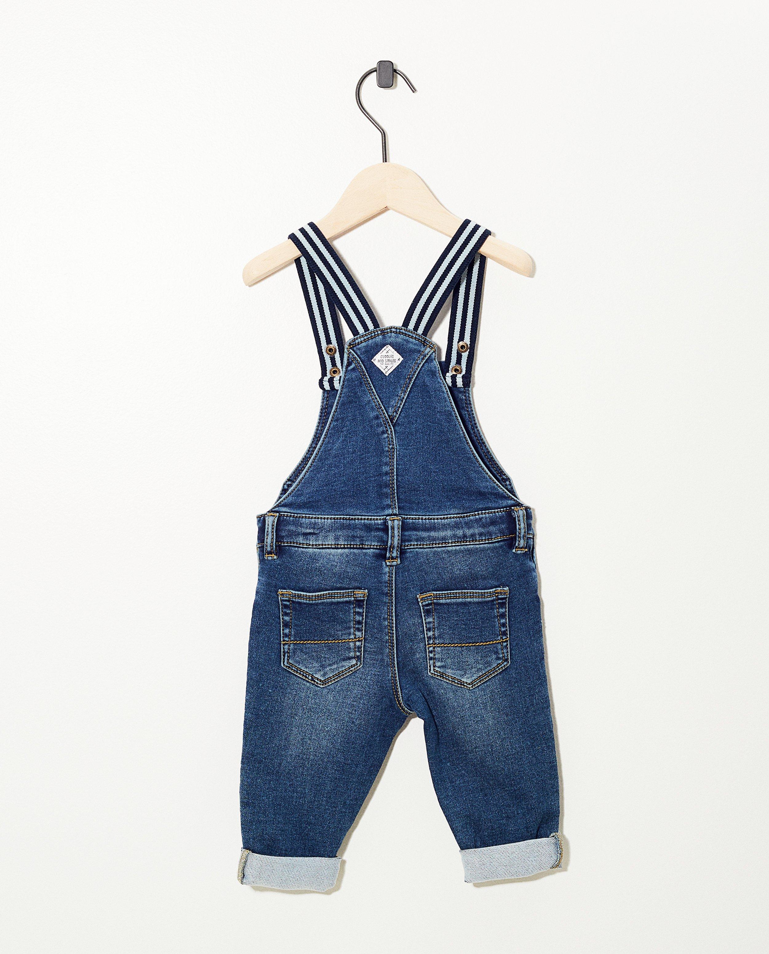 Jeans - Salopette jeans van sweat denim