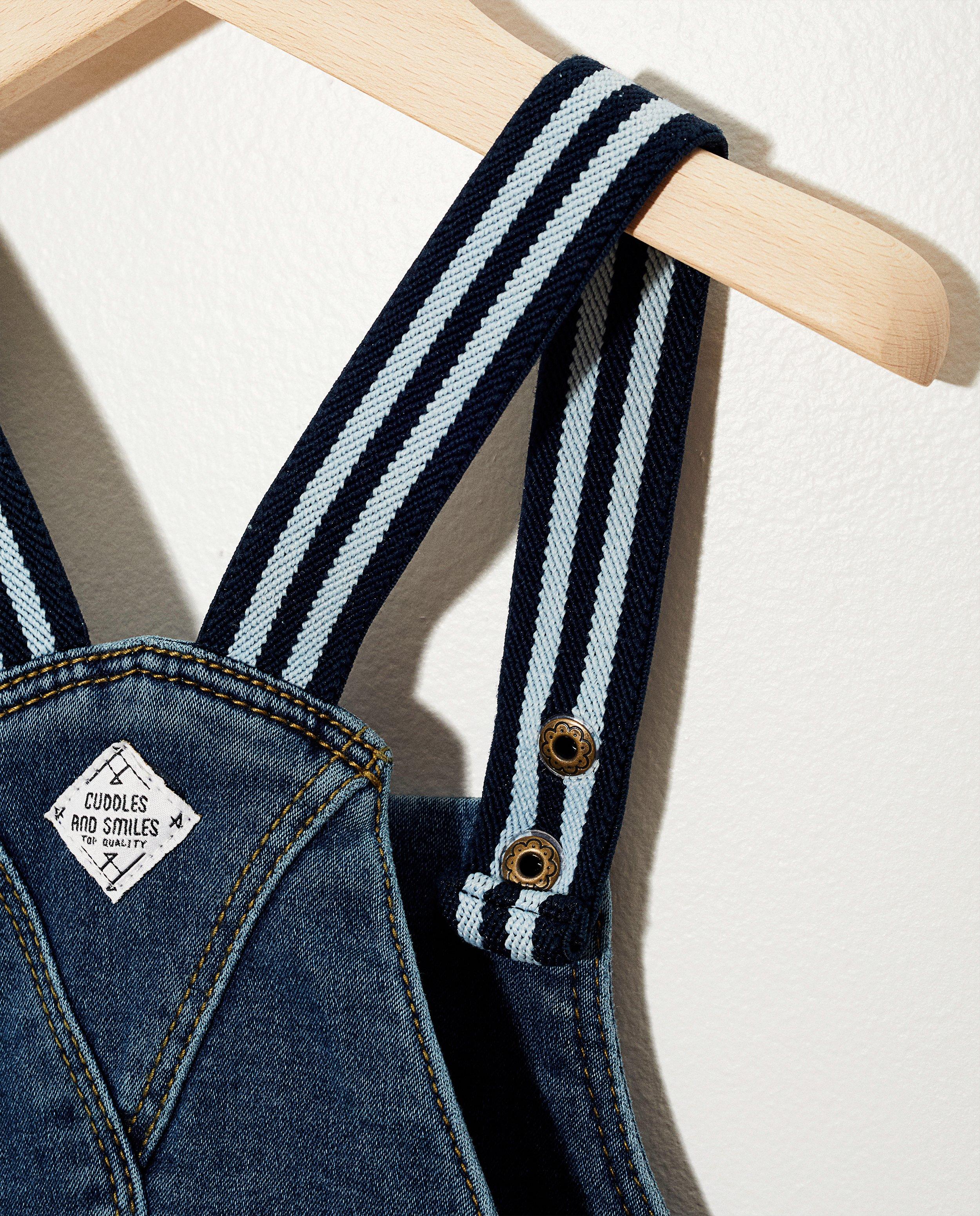 Jeans - Salopette jeans van sweat denim