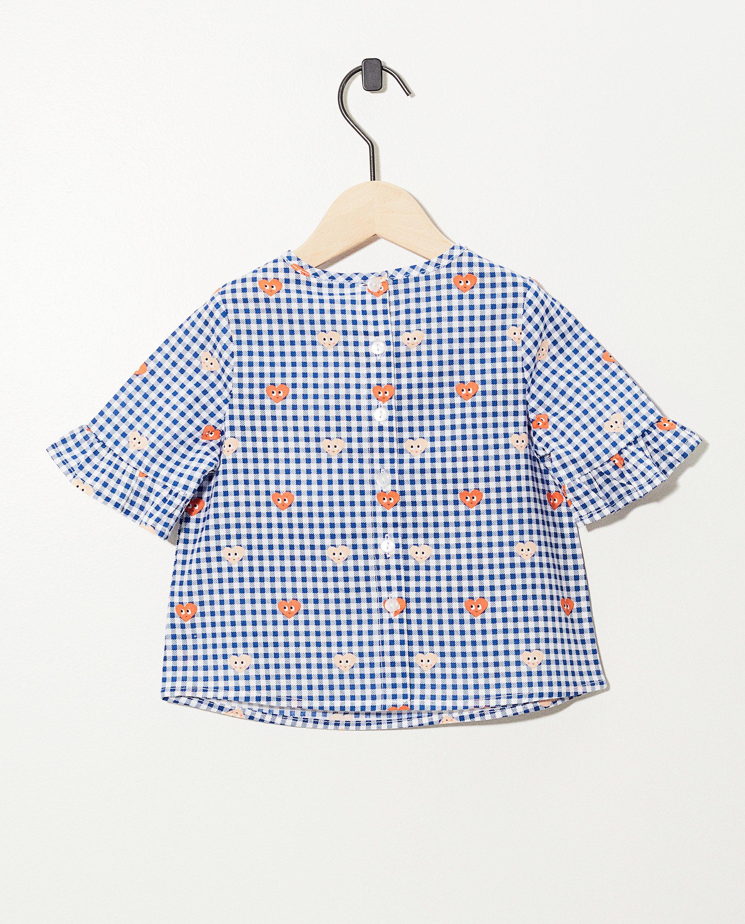 Hemden - blauw-witte blouse met hartjes