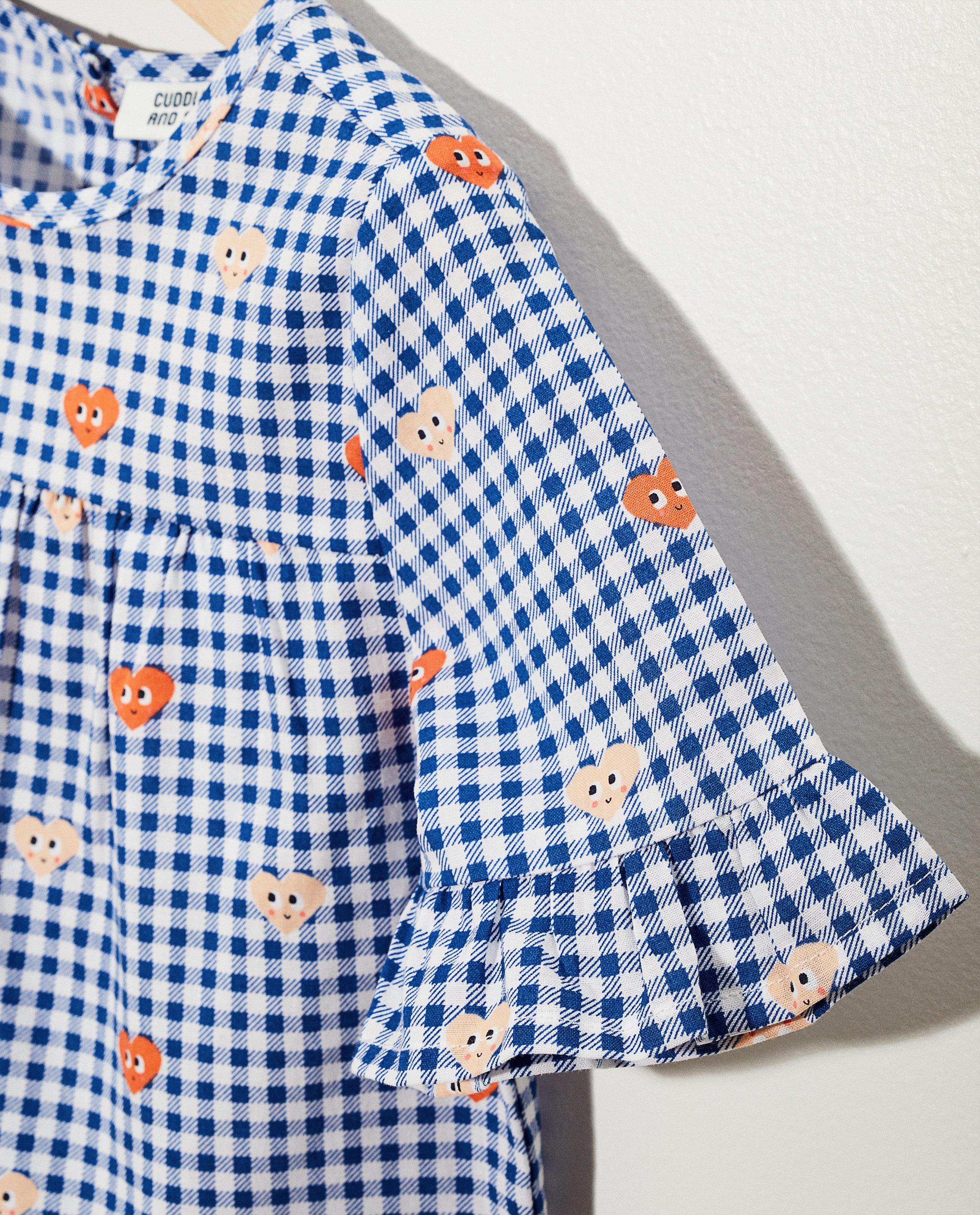 Hemden - blauw-witte blouse met hartjes