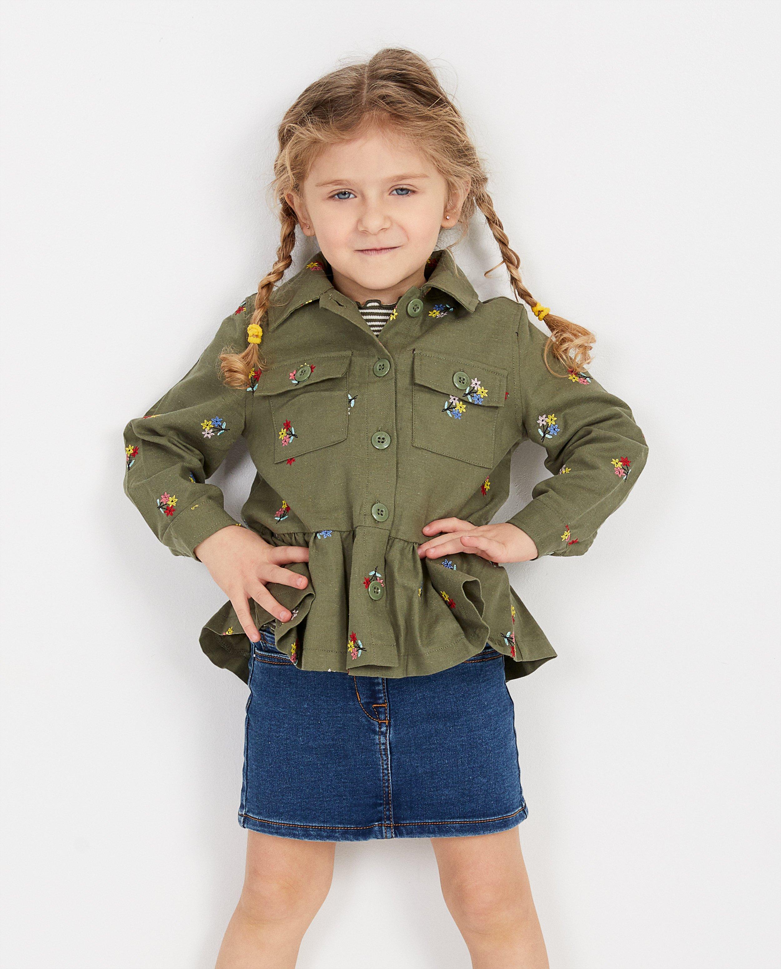 Blazers - Kaki jasje met bloemetjes Maya