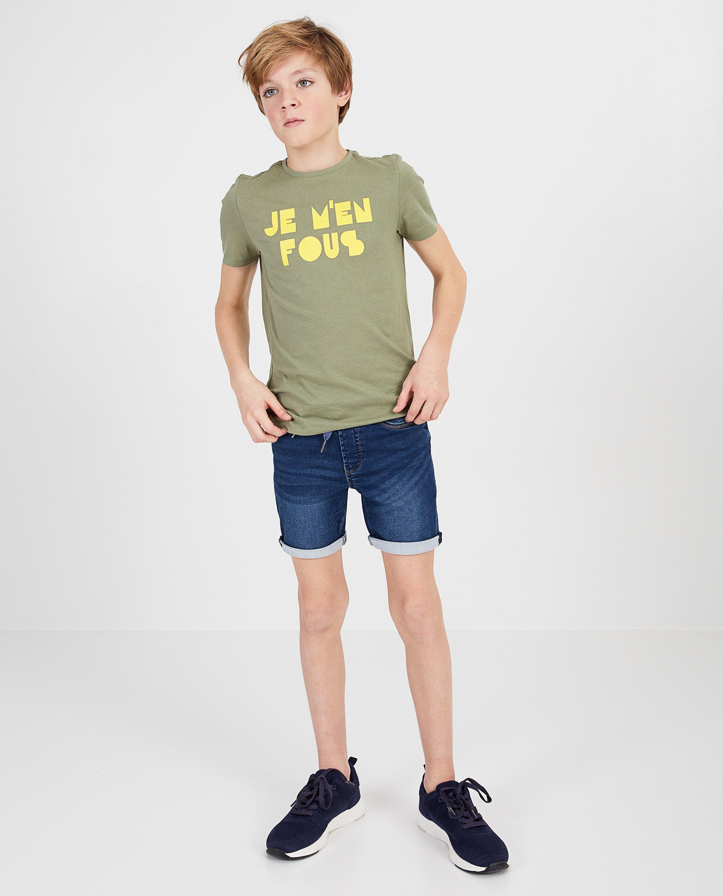 Groen shirt met opschrift BESTies - null - Besties