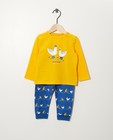 Pyjama met print van biokatoen - in geel en blauw - Cuddles and Smiles