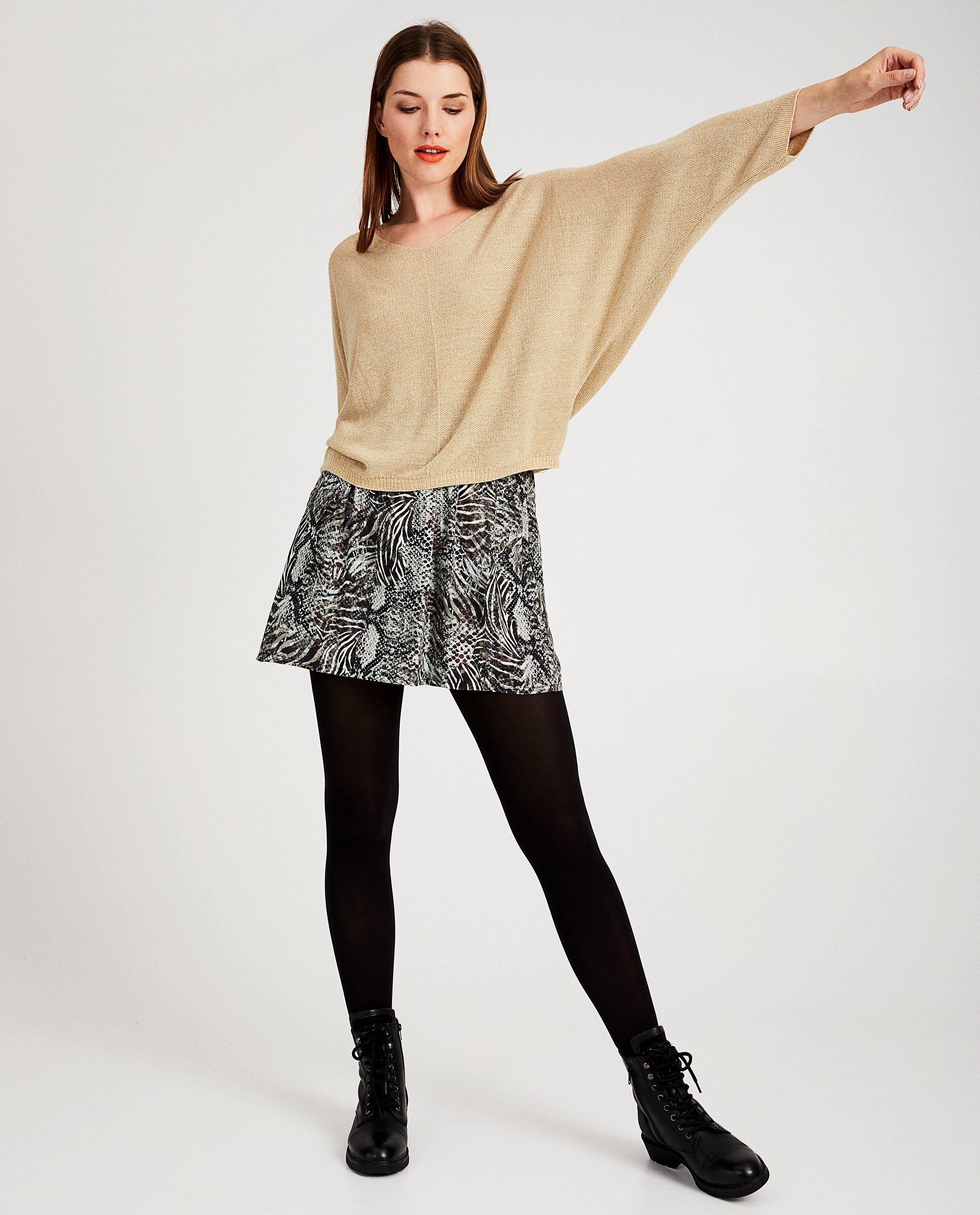Pull beige Ella Italia - bord côtelé - Ella Italia