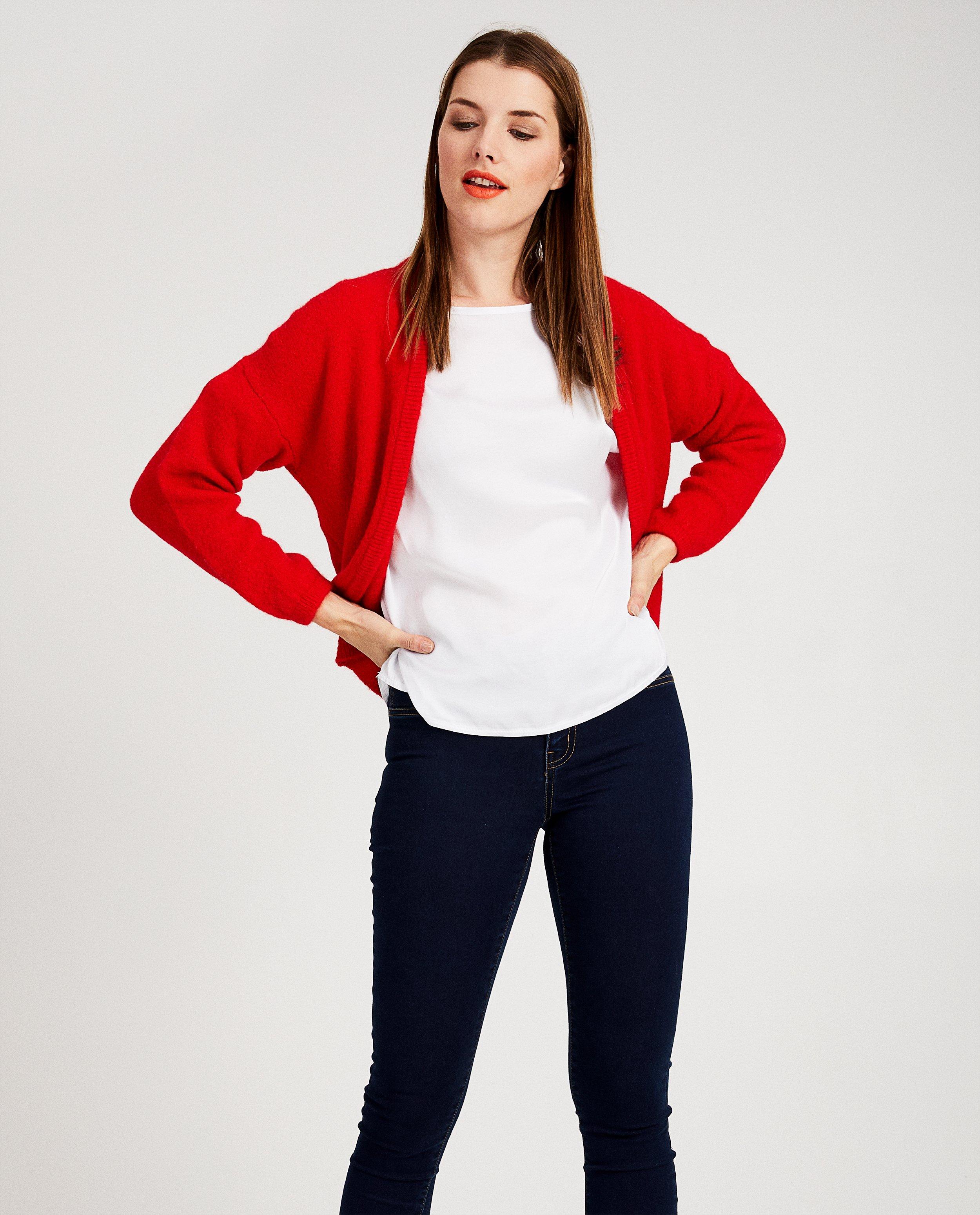 Cardigans - Cardigan rouge Ella Italia