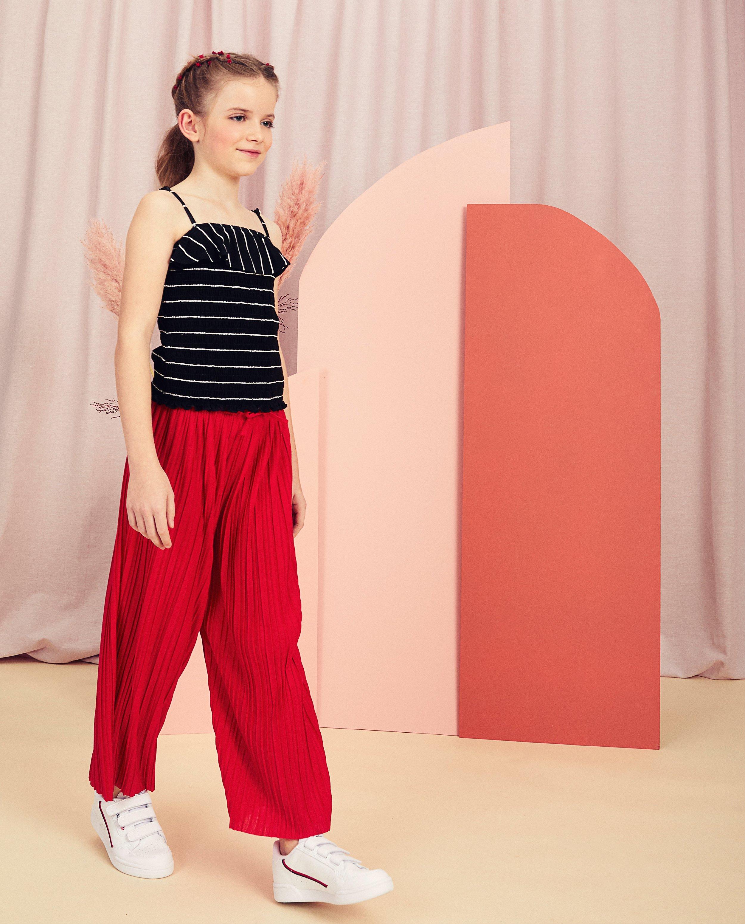 Pantalon plissé rouge Communion - jambes larges - Milla Star