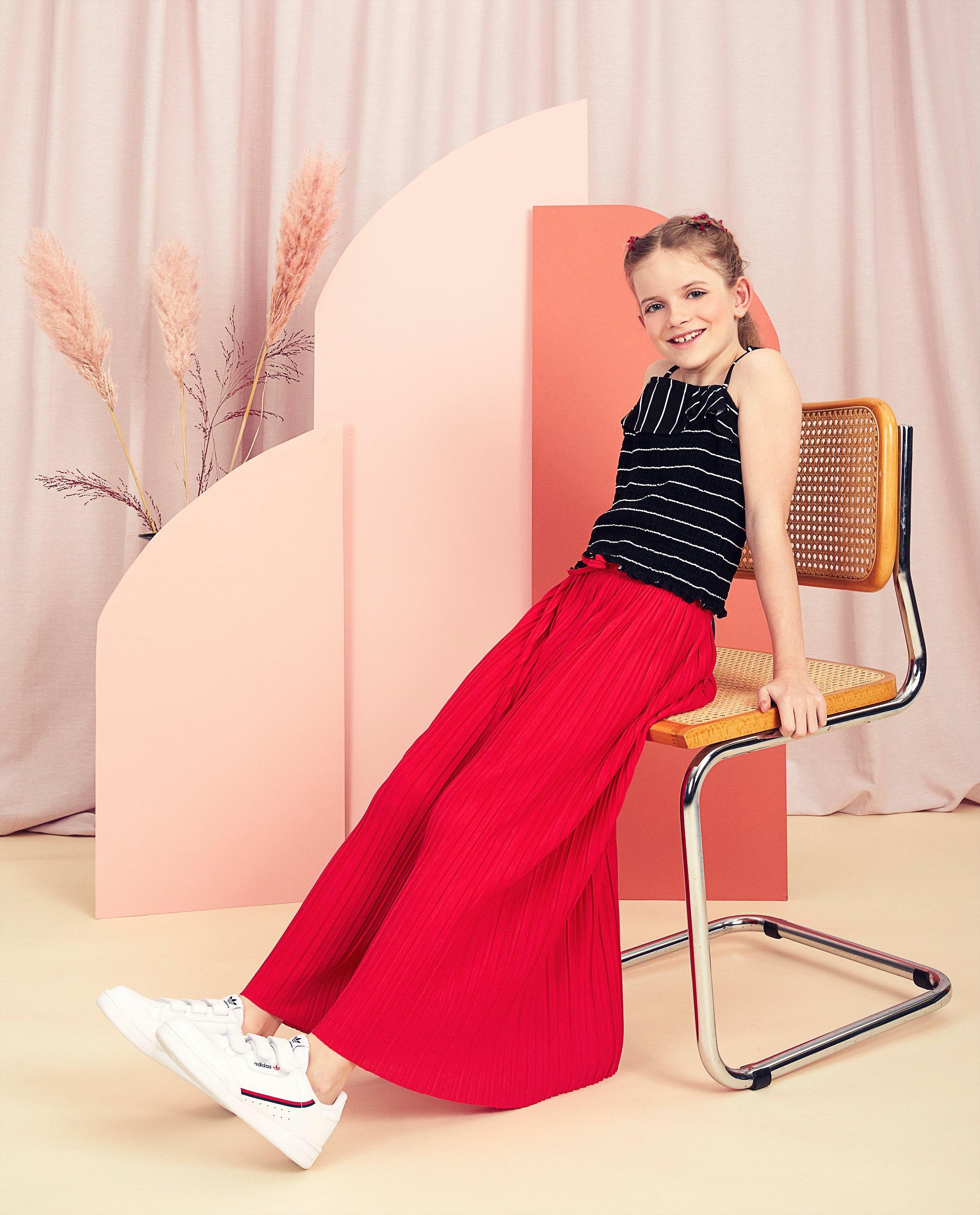Pantalons - Pantalon plissé rouge Communion