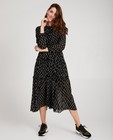 Kleedjes - Zwarte maxi-jurk print Ella Italia