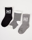 3 paires de chaussettes pour bébés - noires, blanches et grises - JBC