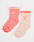 2 paires de chaussettes pour bébés - roses et rose fluo - JBC