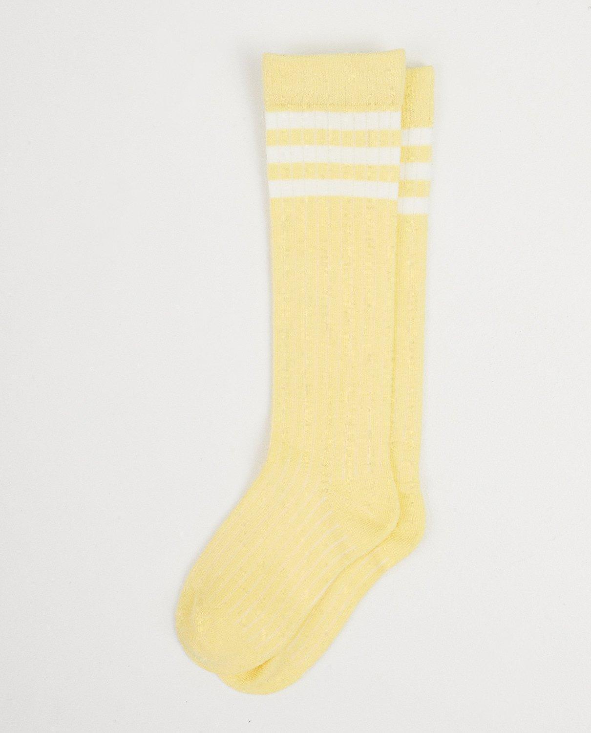 Gele kniekousen met strepen - Product Detail - lichtgeel - afbeelding nummer 1