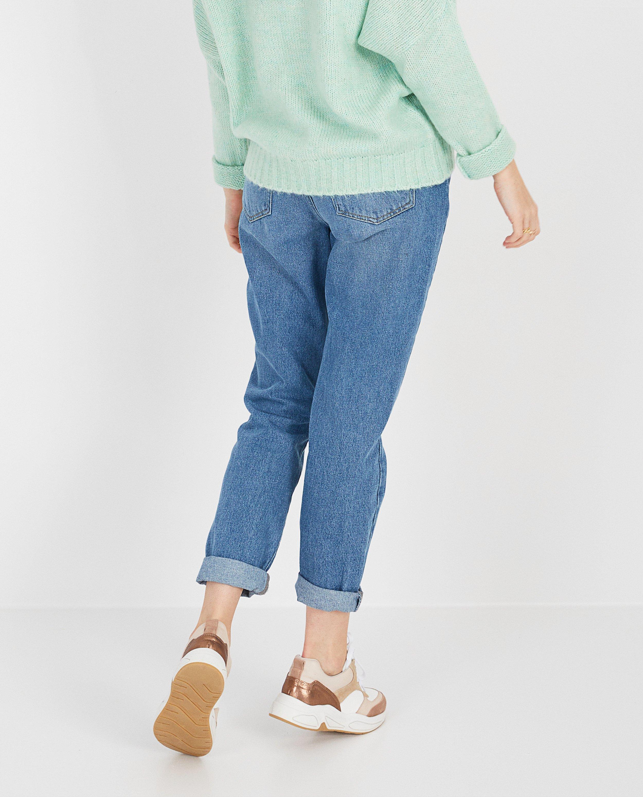 Jeans - Blauwe mom-jeans Karen Damen