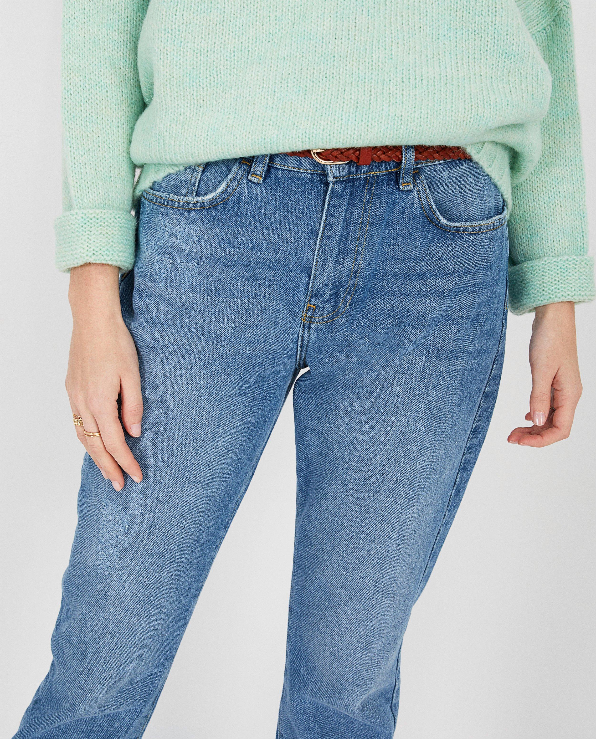 Jeans - Blauwe mom-jeans Karen Damen