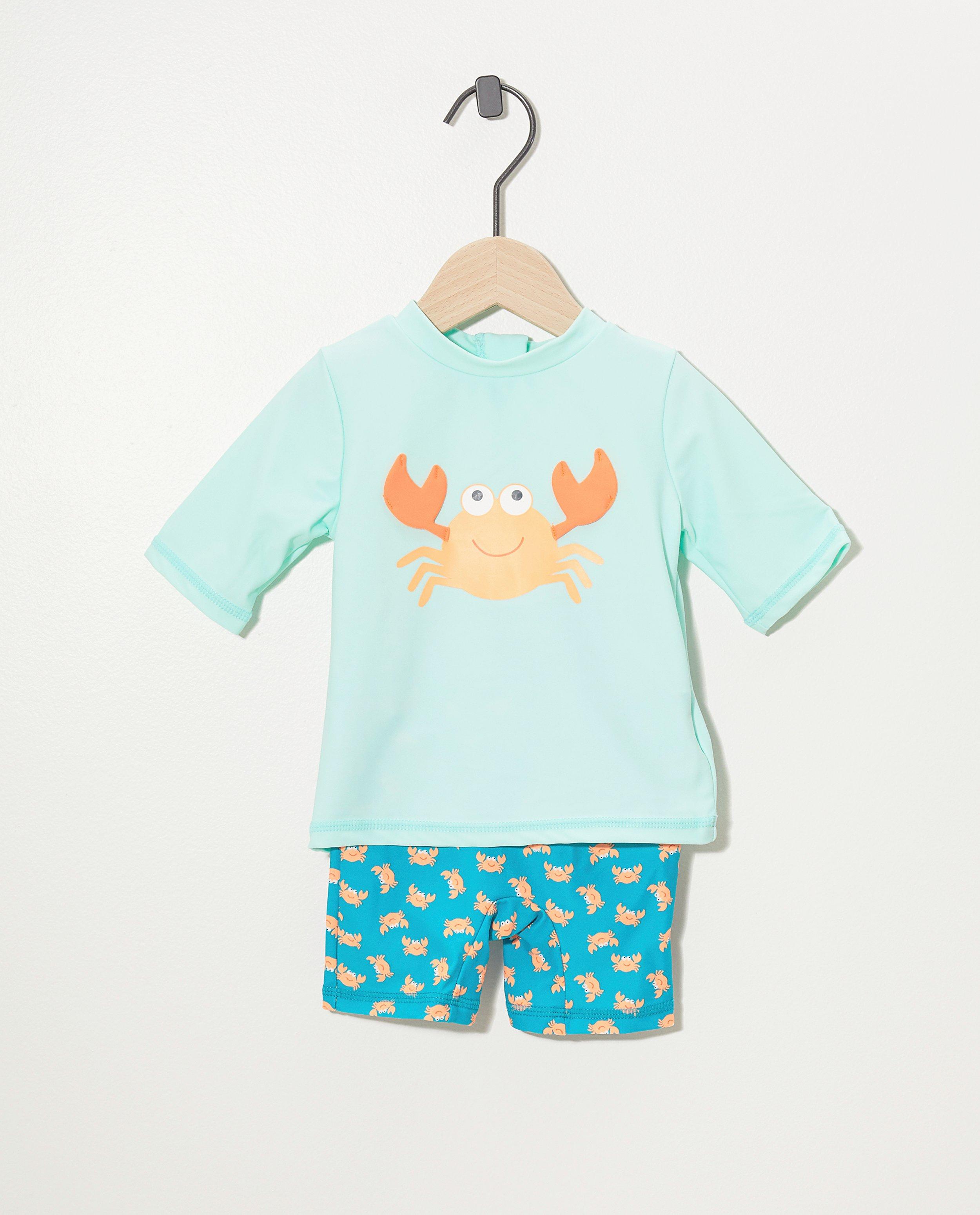 Blauw zwempak met uv-bescherming - krab - Cuddles and Smiles