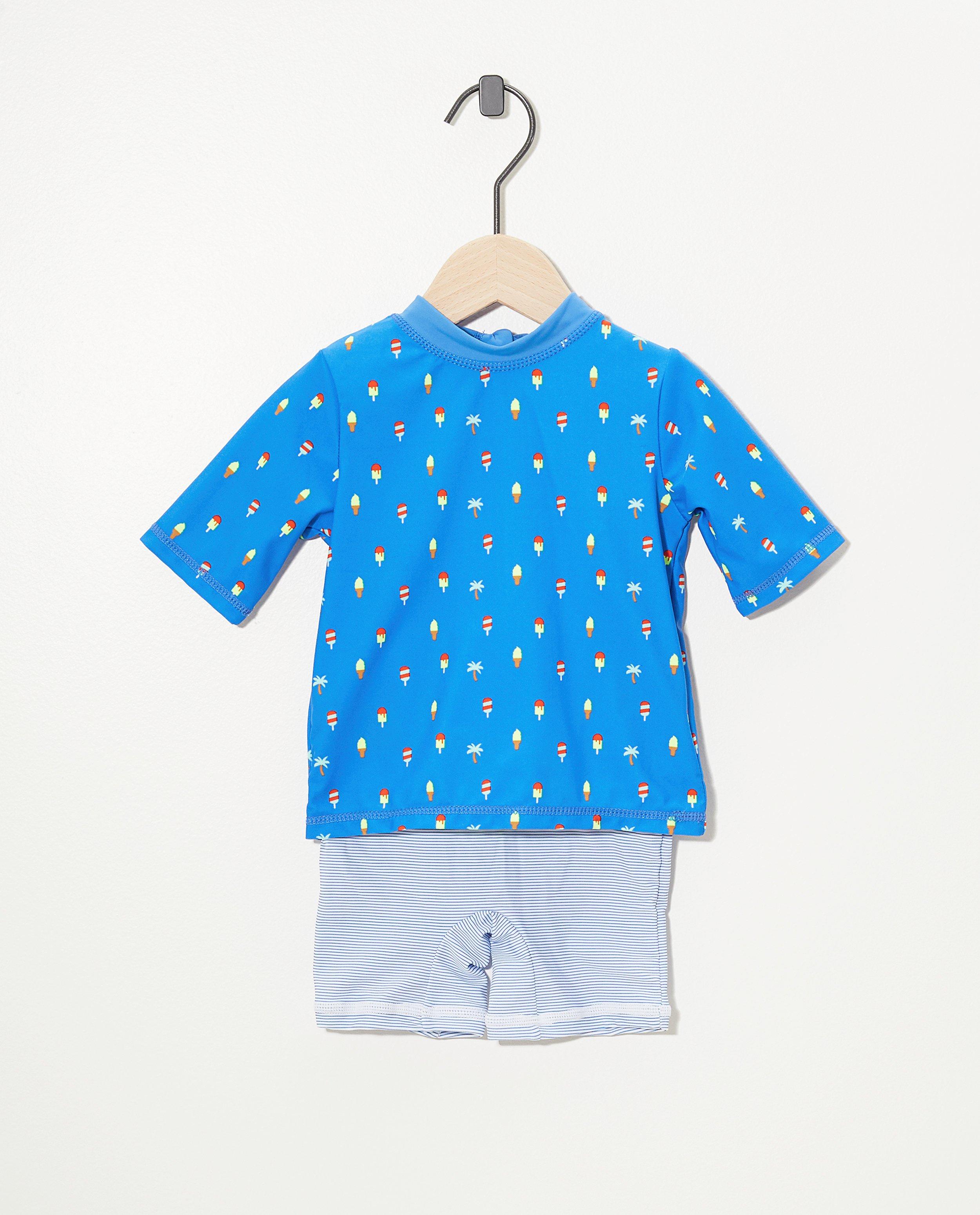 Blauw zwempak met uv-bescherming - en allover print - Cuddles and Smiles